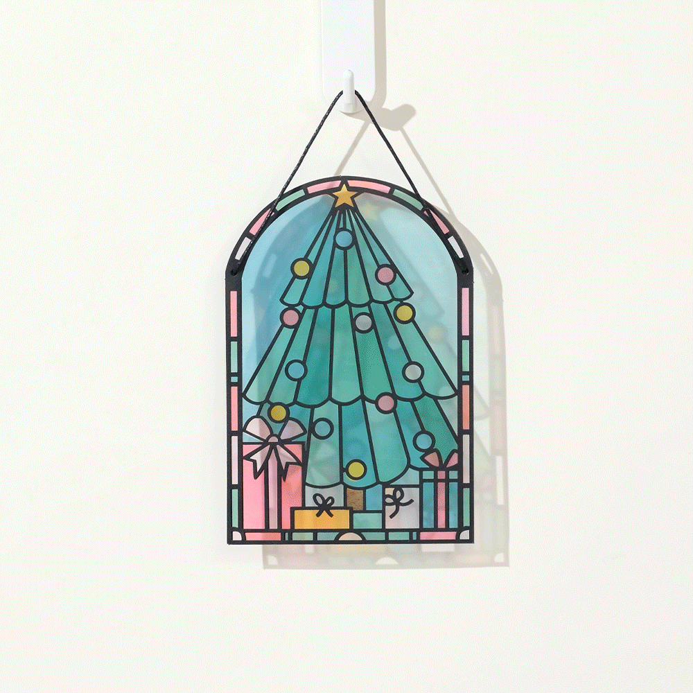 Merry Christmas Tree Suncatcher Card、mySite、solidvoid