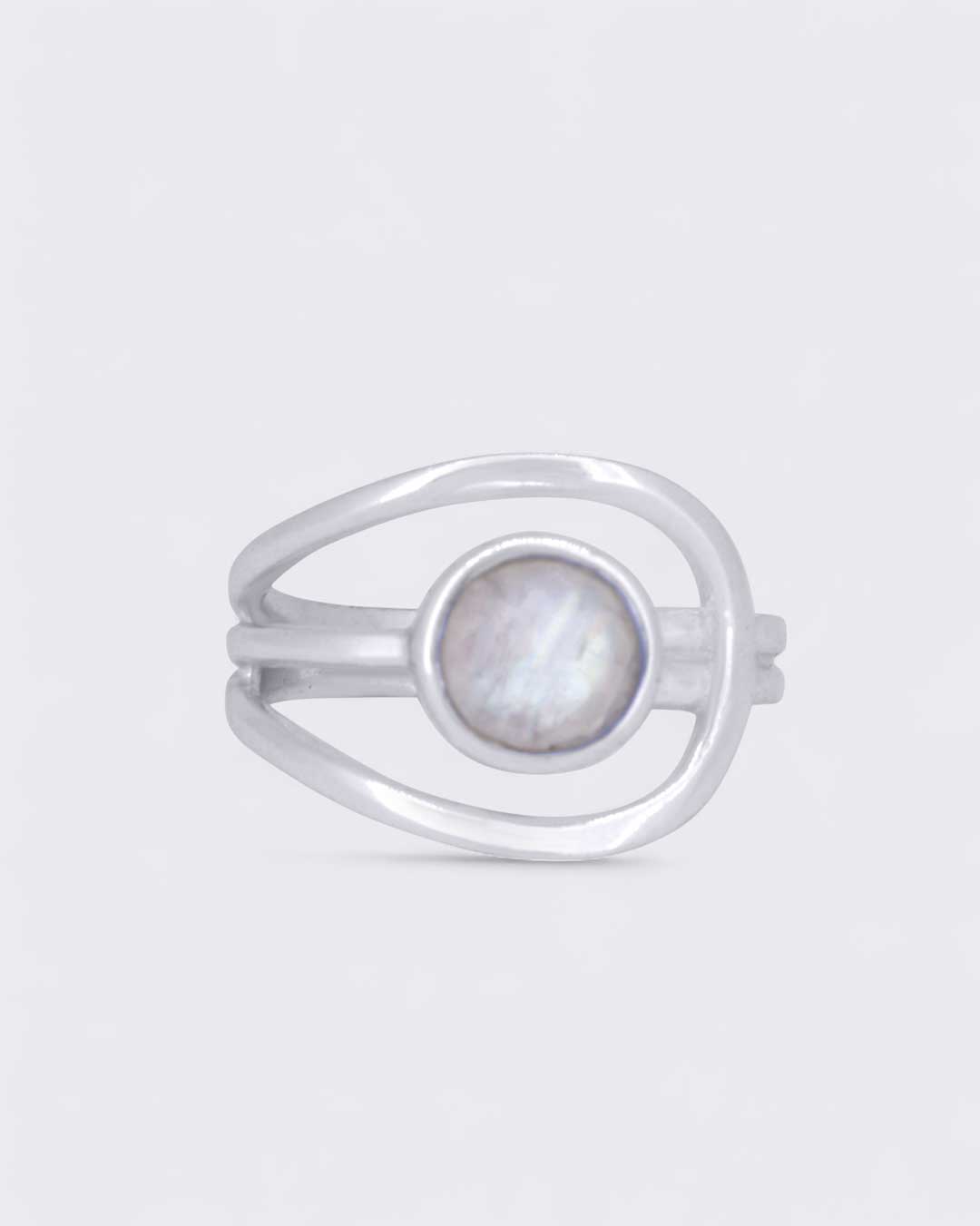 Magical Moonstone Sterling Silver Loop Ring、mySite、topwebapps