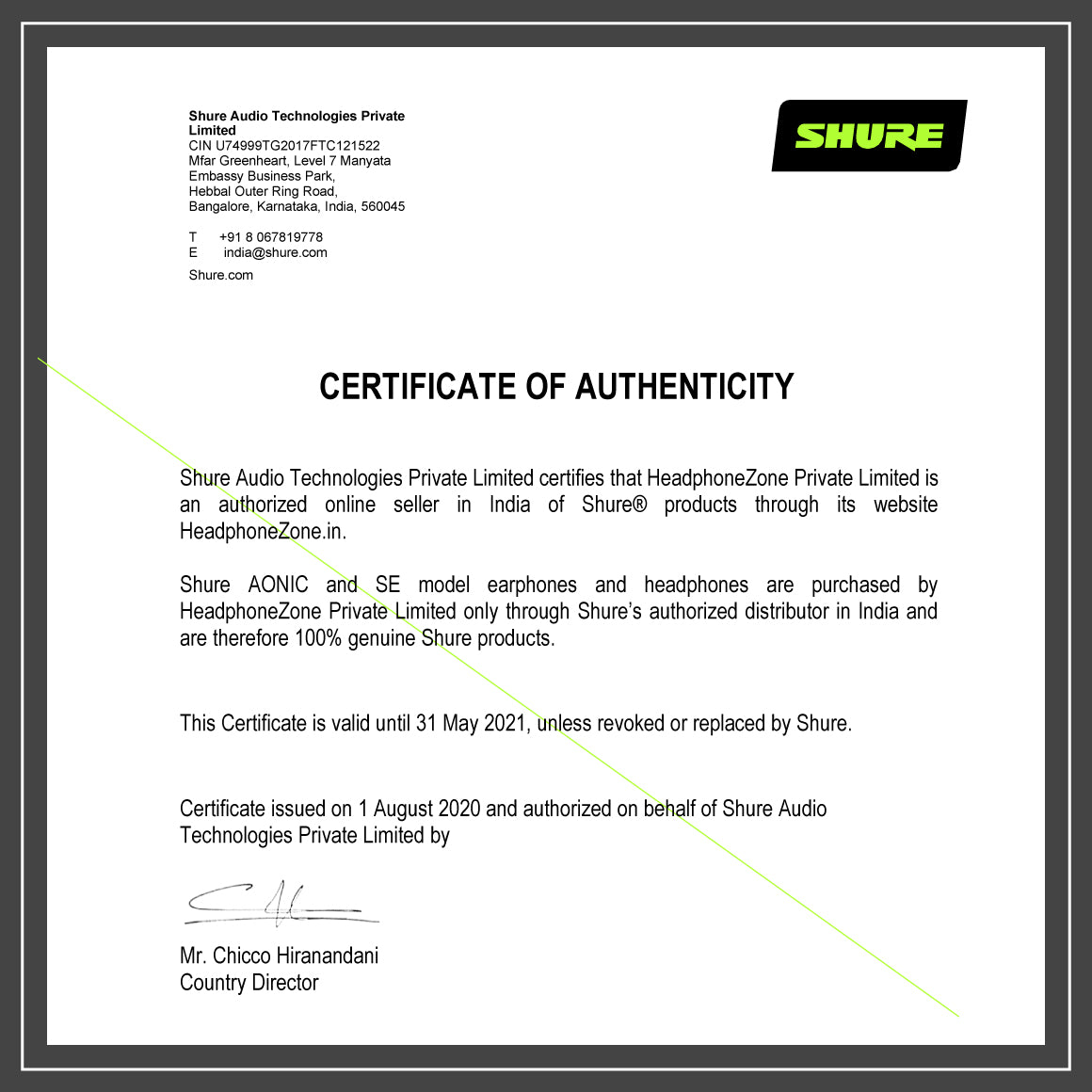  Shure - RMCE-UNI、mySite、merchandisen