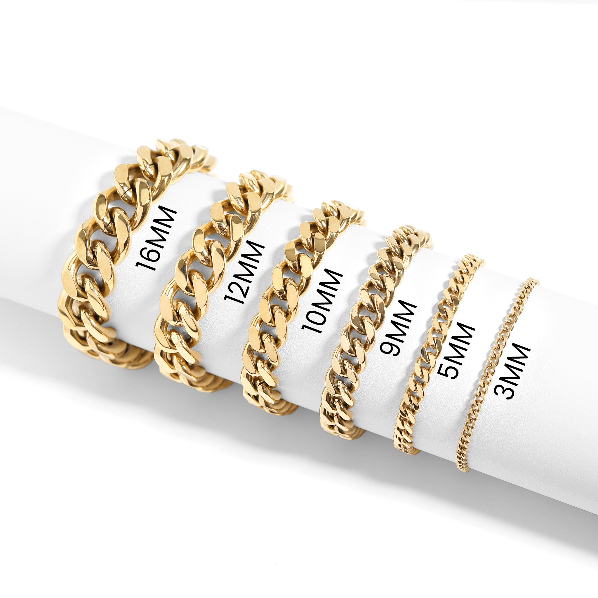 18K Gold PVD Stainless Steel Diamond Cut Curb Chain Bracelet / BRJ9098、mySite、dreamappss
