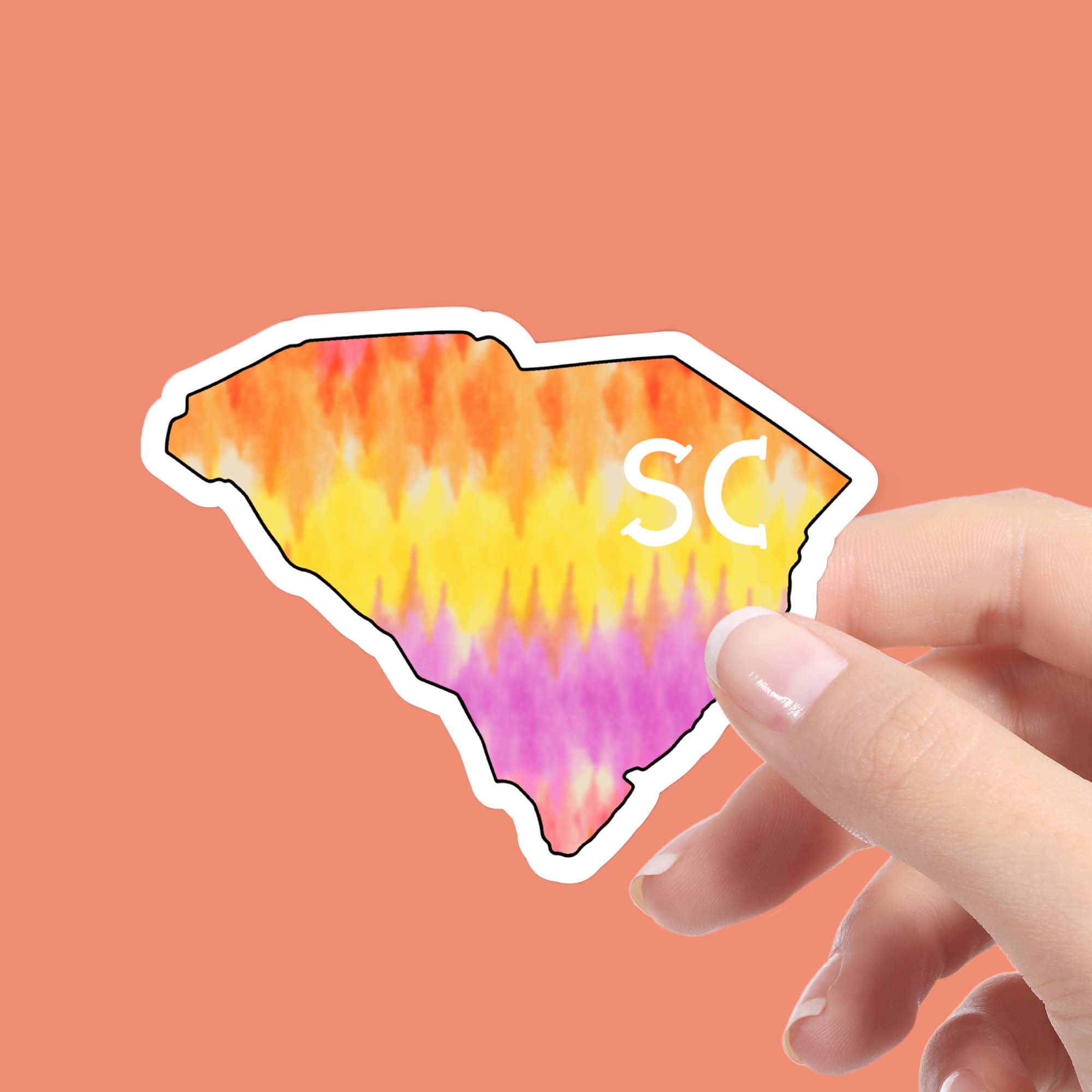  South Carolina Tie Dye Stripes Sticker、mySite、elrpsem3k
