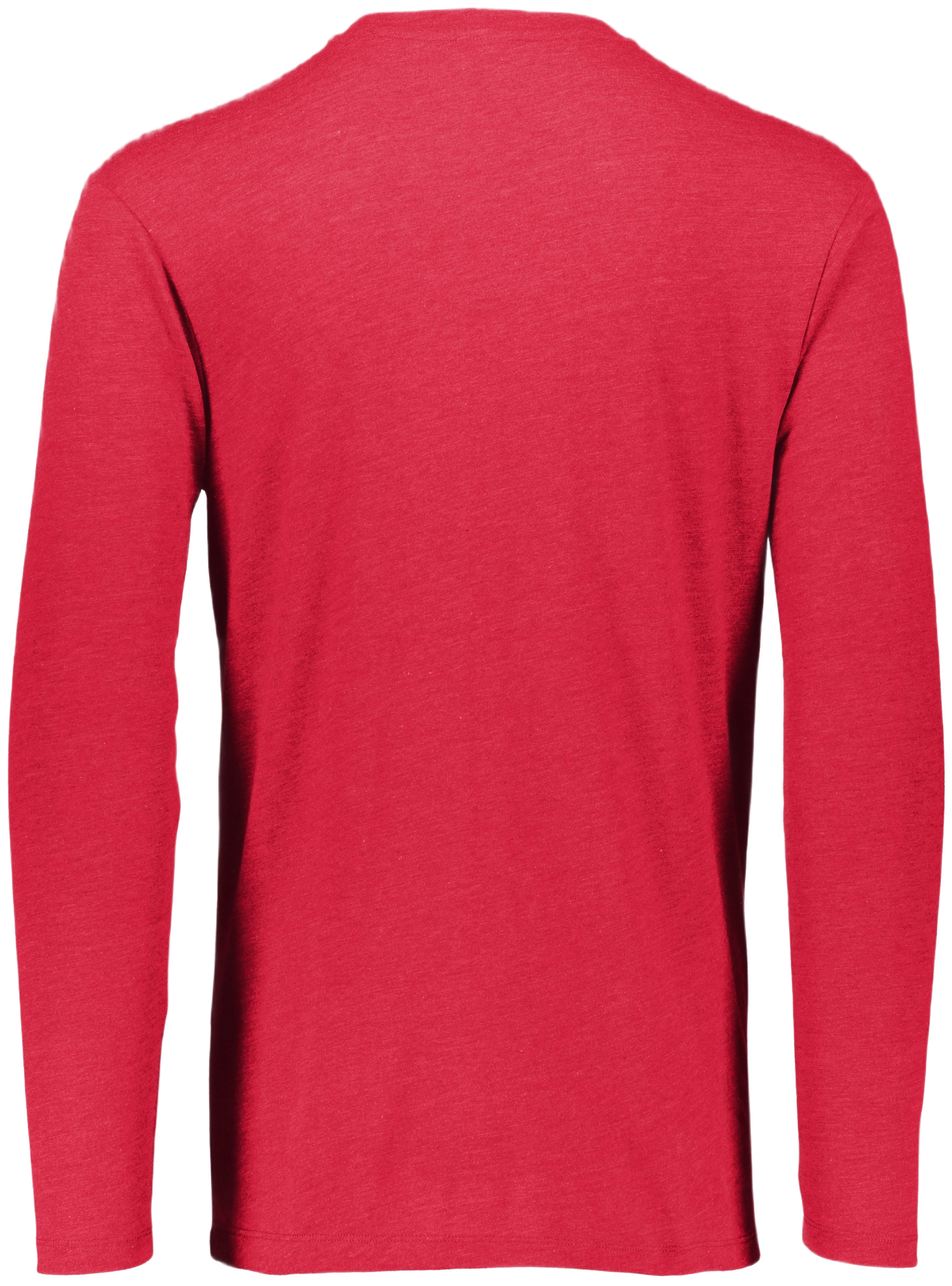 Augusta Youth Long Sleeve Tri-Blend Tee - Red Heather、mySite、noshort
