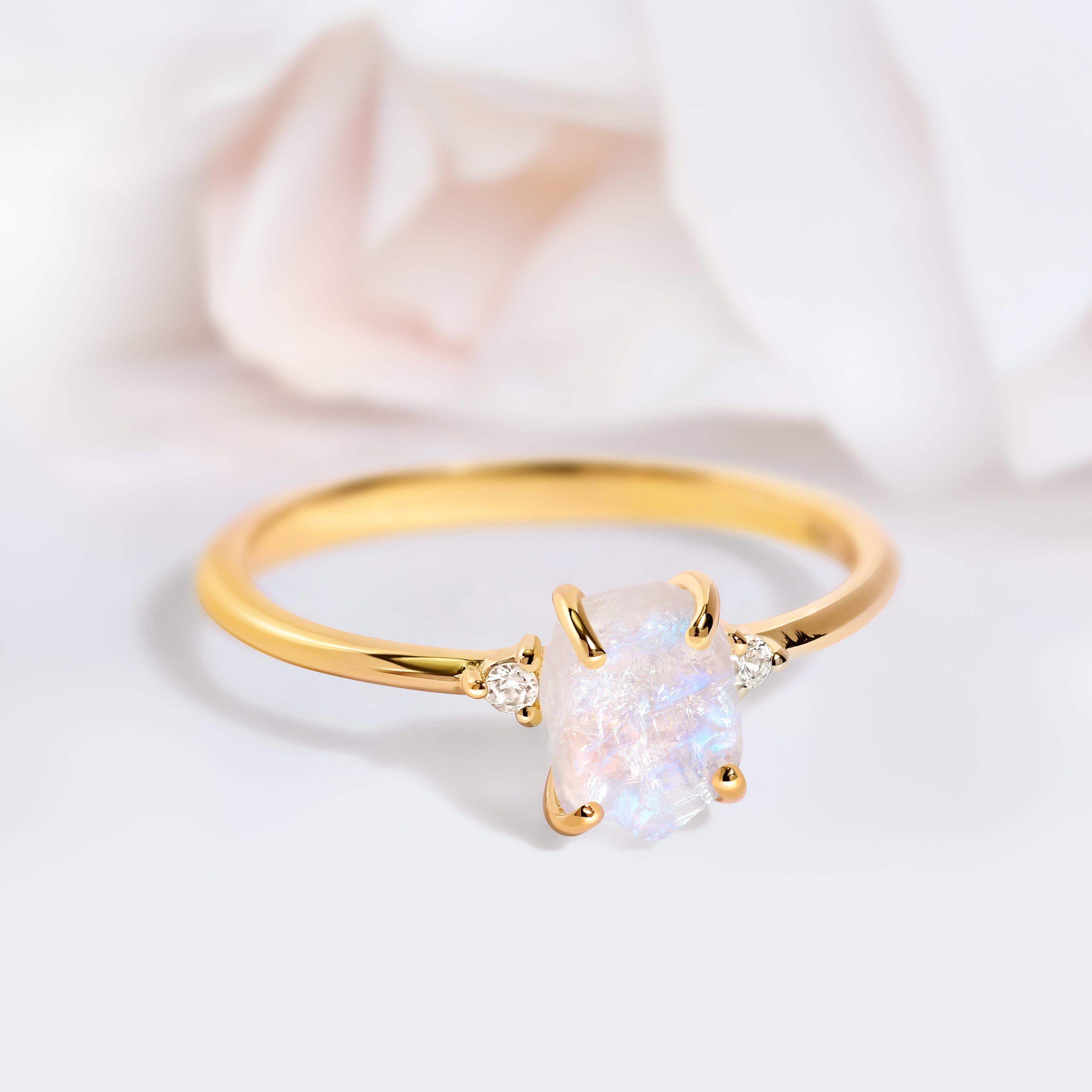 Moonstone Lab Diamond Ring - Petite Raw Allure、mySite、hinf8tx79