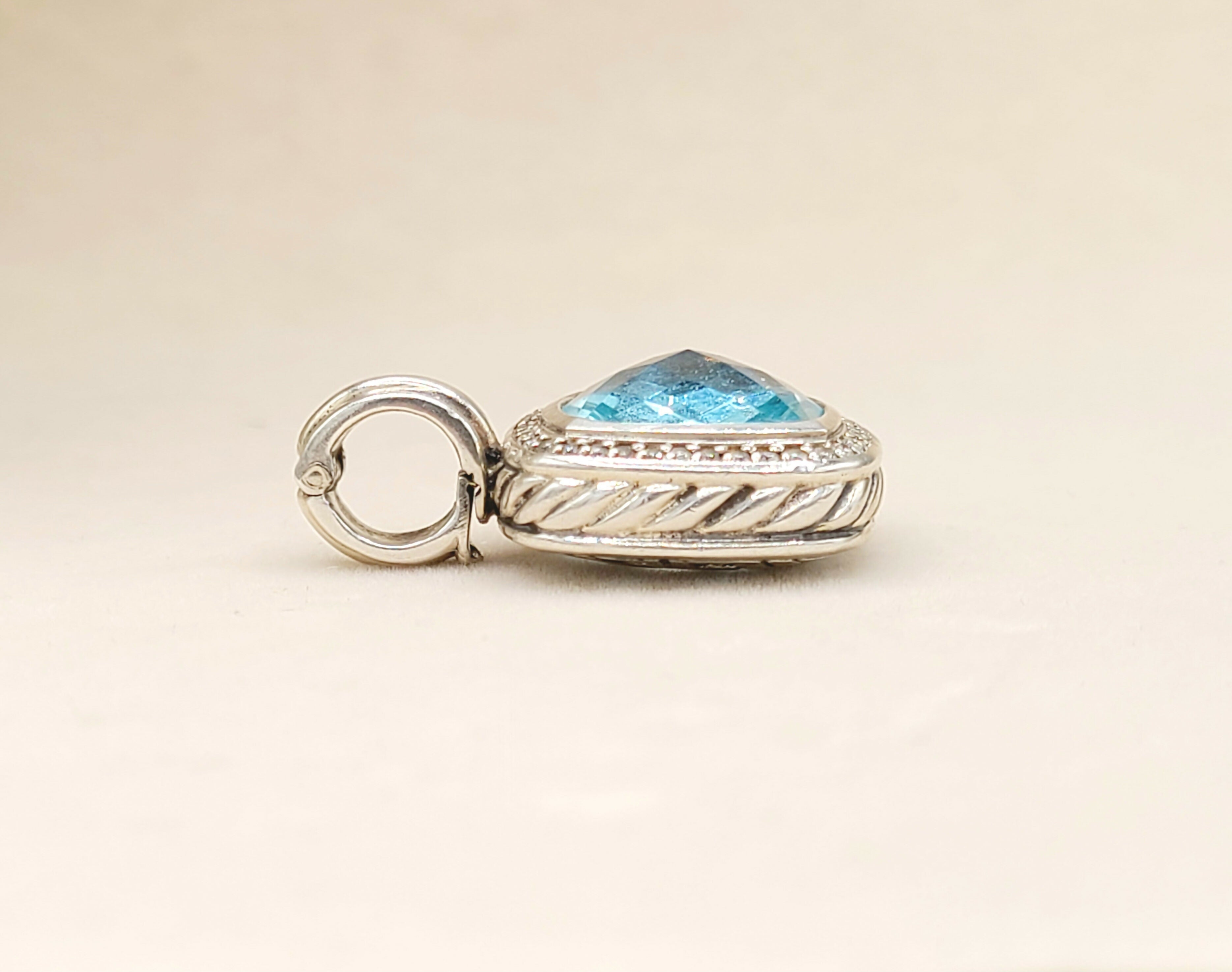 David Yurman Albion Pendant 14mm Blue Topaz & Diamonds、mySite、hinf8tx79