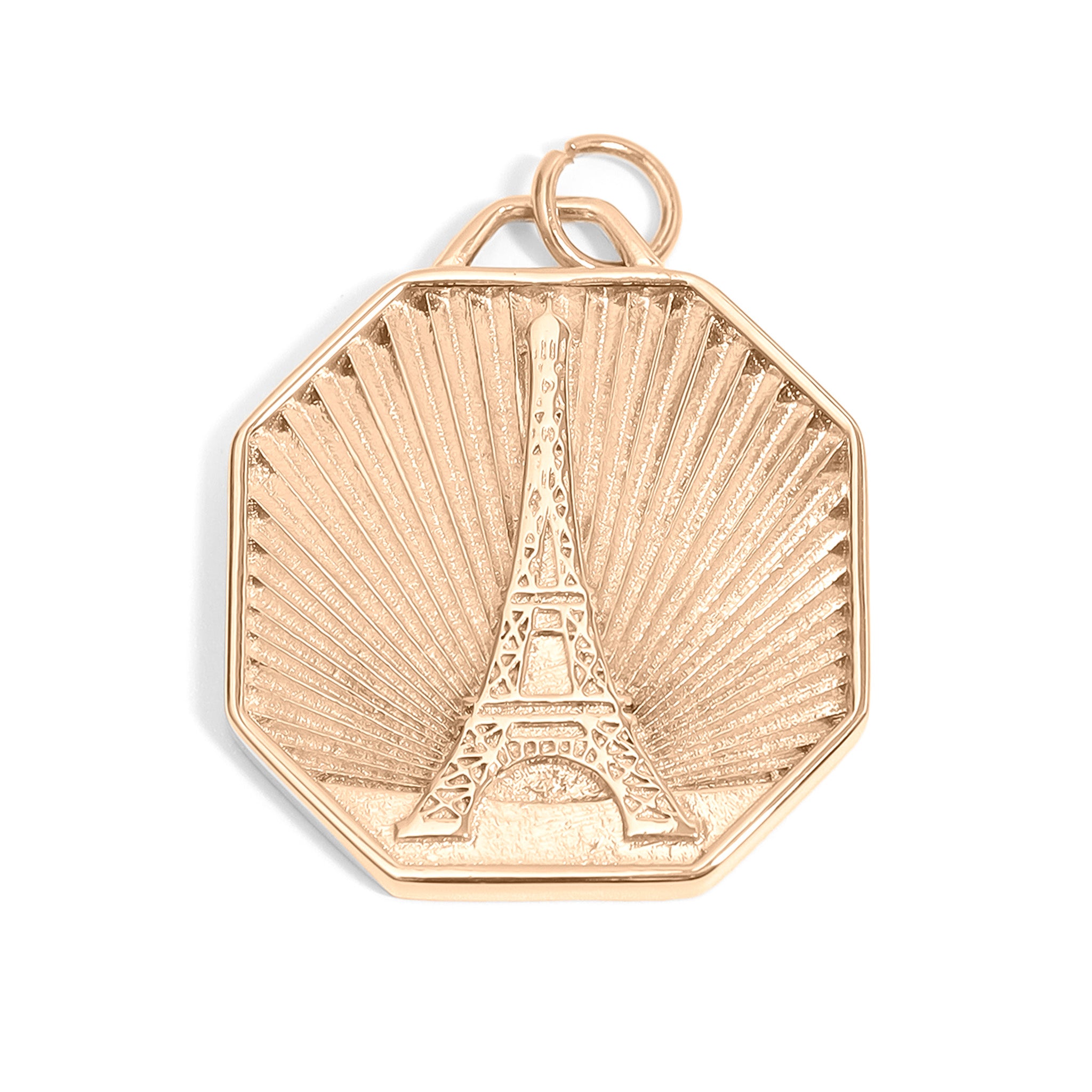 18K Gold PVD Stainless Steel Sunburst Eiffel Tower Amour Charm / PDL0234、mySite、dreamappss
