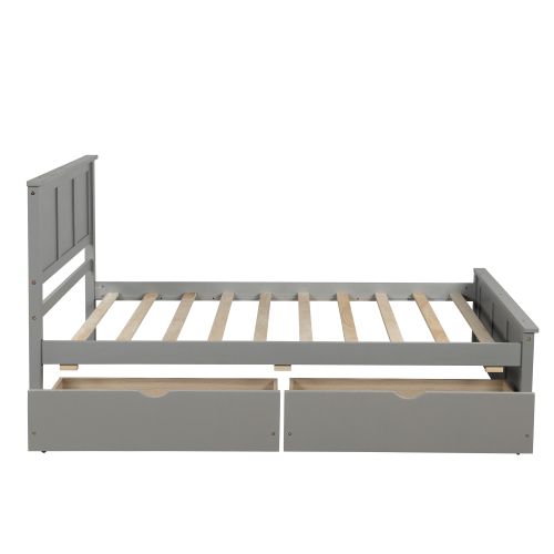 Platform Bed with Twin Size Trundle, Twin Size Frame, Espresso、、casual