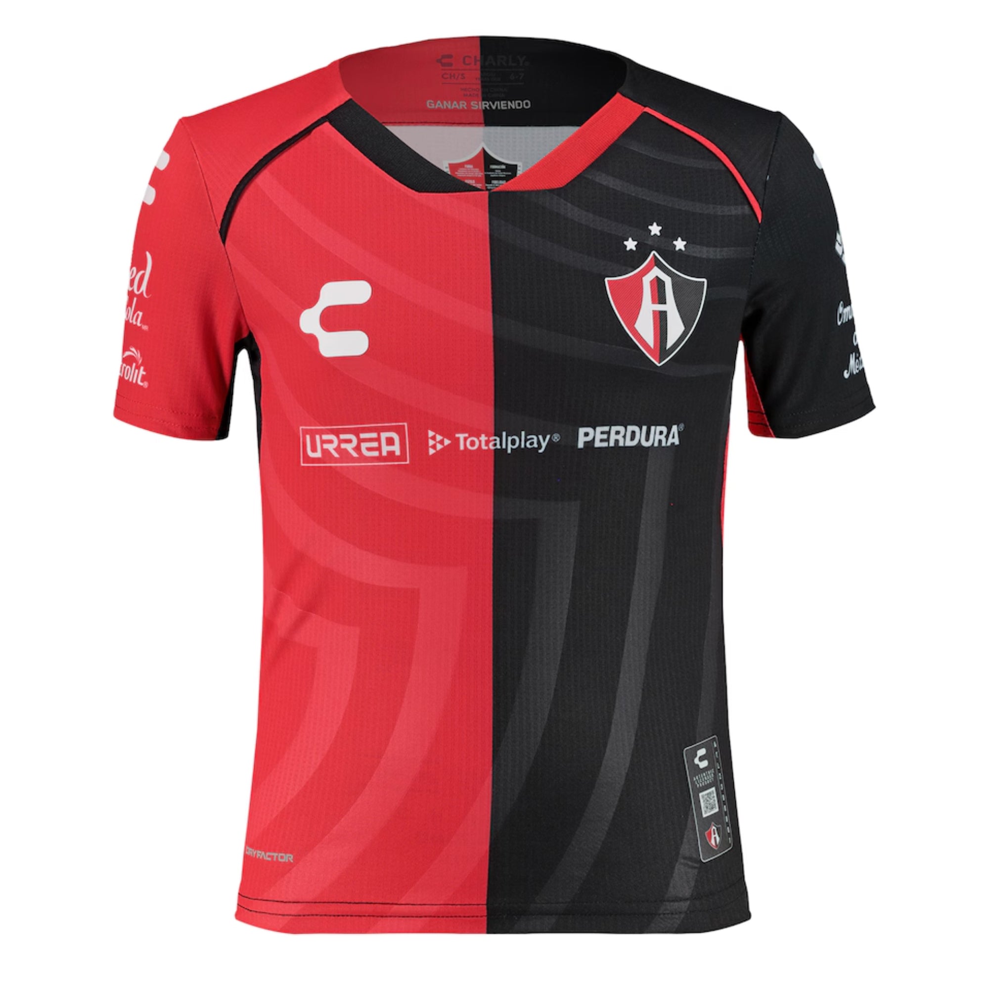 Charly Kids Club Atlas 2024/25 Authentic Home Jersey Red/Black、mySite、noshort