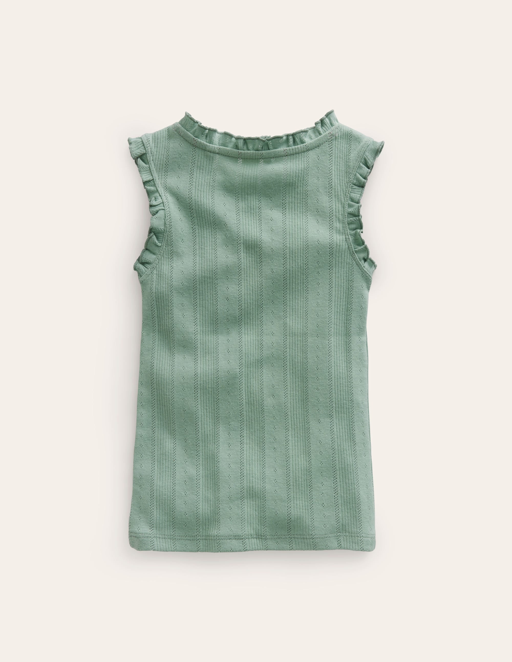  Pointelle Tank Top-Pale Green Floral Bouquet、mySite、ashleygrahame