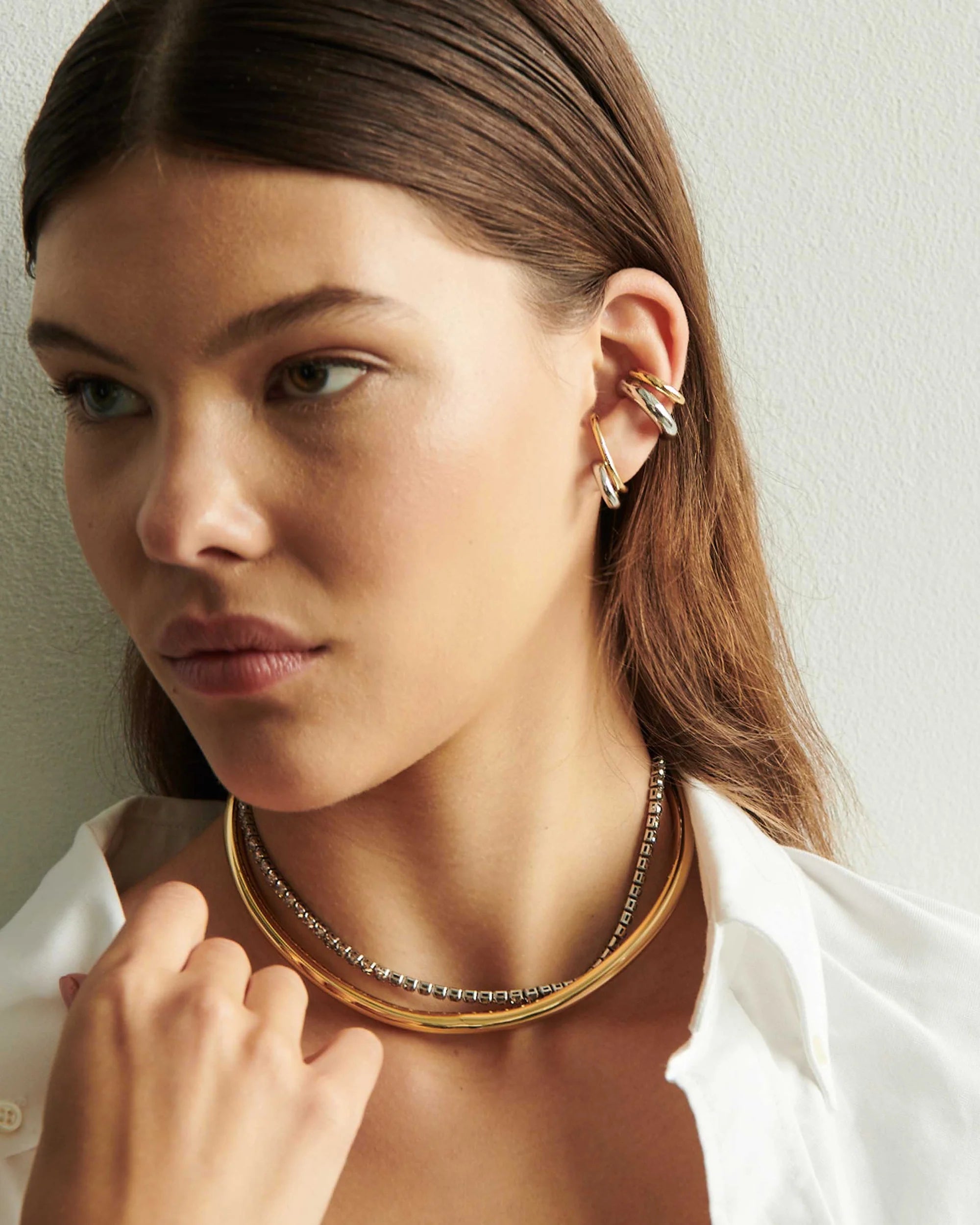 Demarson Marisa Two Tone Earrings, Available in 2 Sizes、mySite、noshort