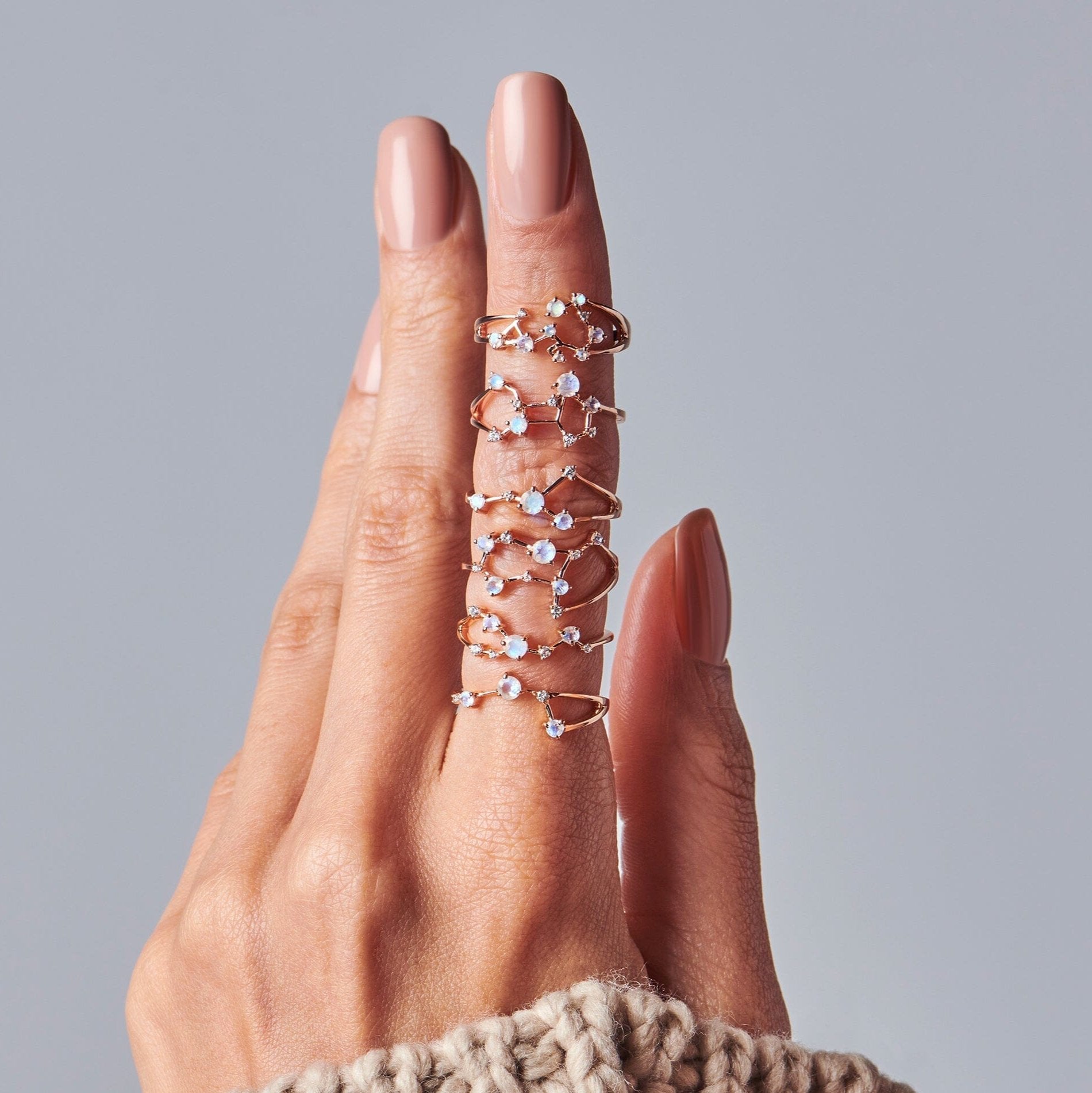 Moonstone Ring - Virgo Zodiac Constellation、mySite、hinf8tx79