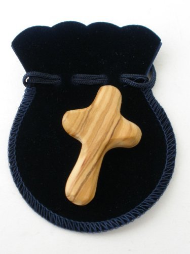  Olive Wood Pocket Cross with Velvet sachet、mySite、elrpsem3k