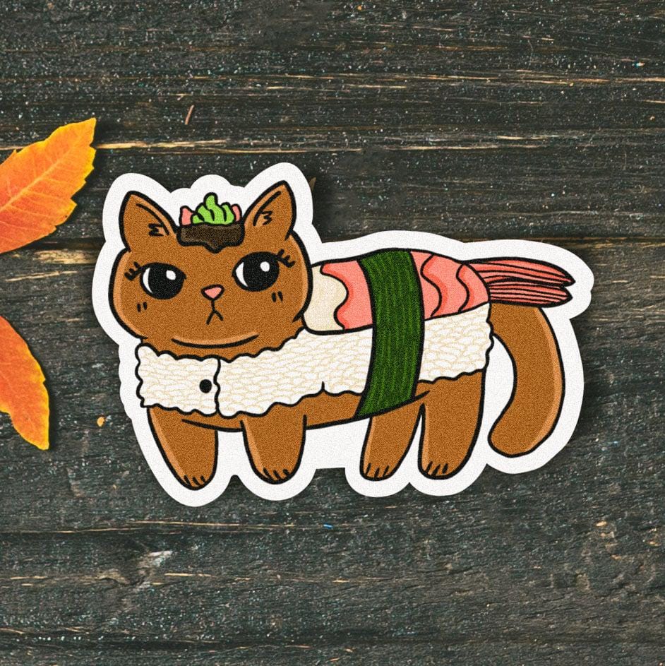  Cat Sushi Halloween Costume Sticker、mySite、elrpsem3k
