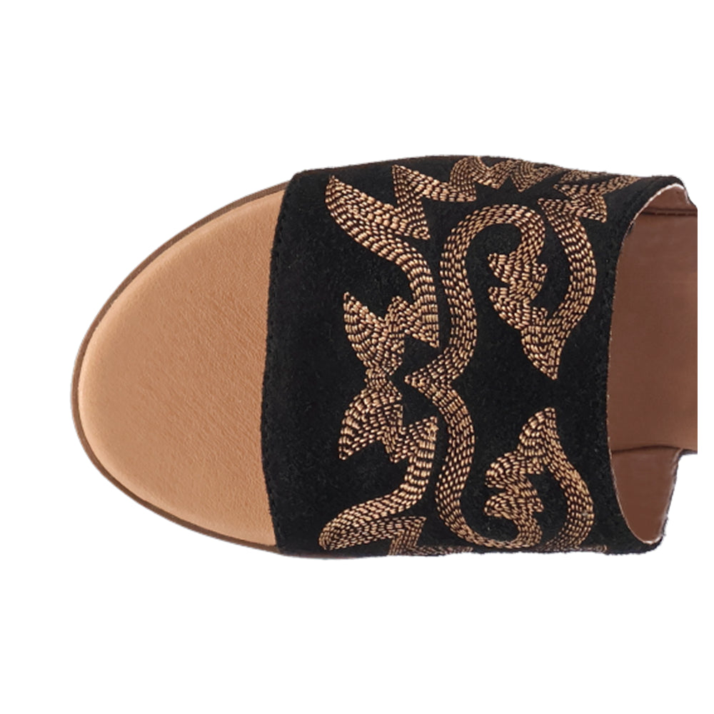 Lasso Embroidered Slide Flat Sandals、mySite、gtrtttuynbv