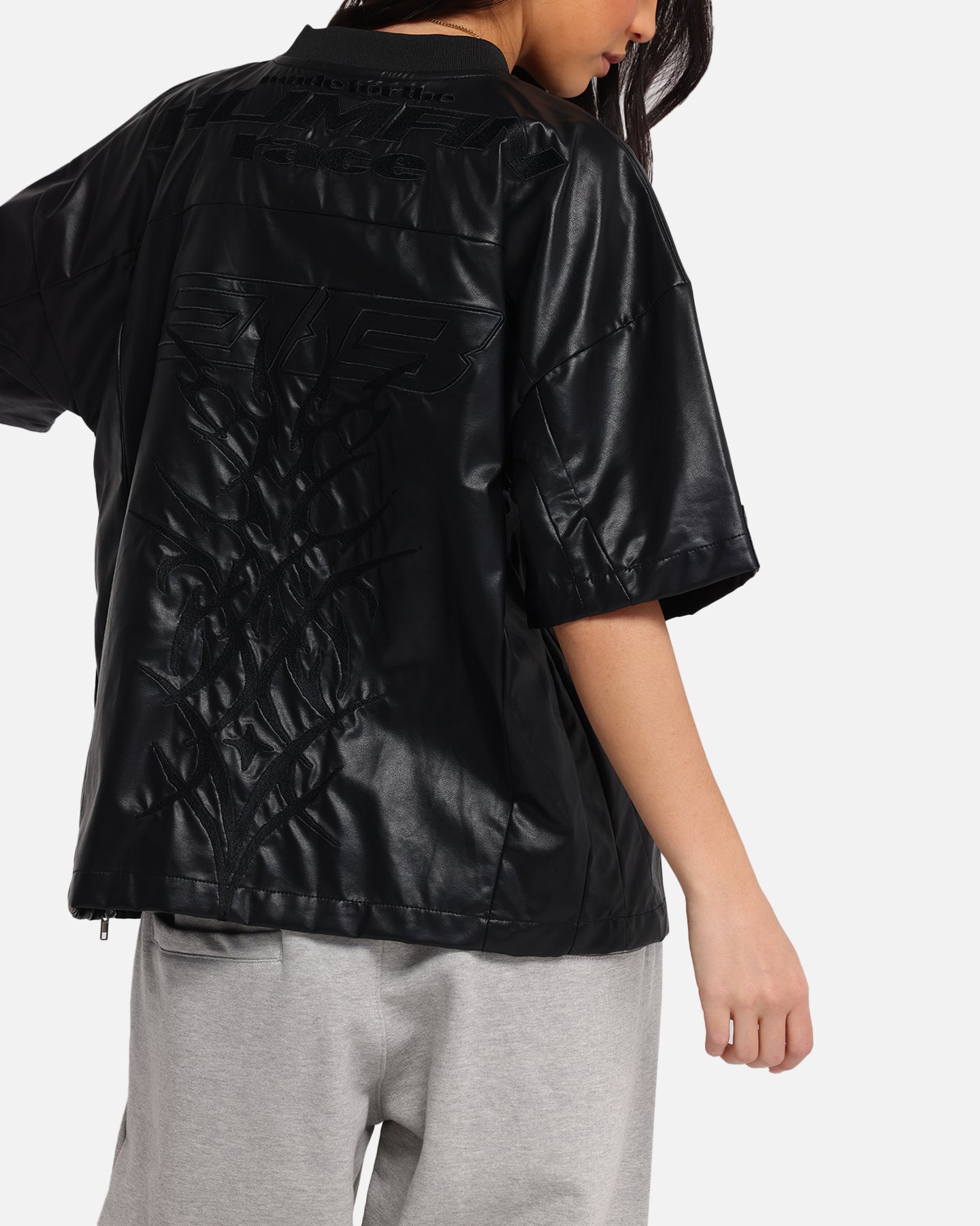 Loiter Vegan Leather Football Top Black、mySite、zt4zffjzw