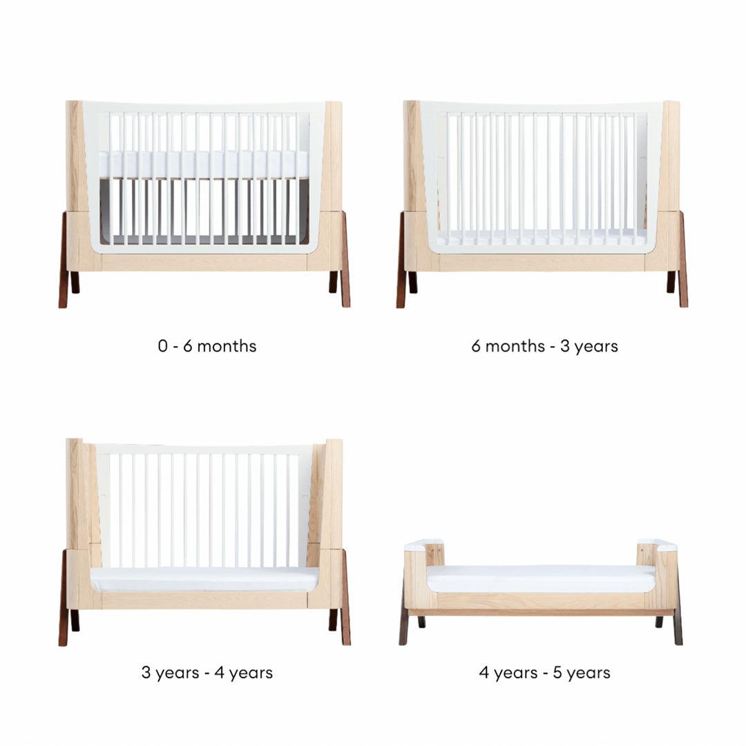  Gaia Baby Hera Cot Bed + Dresser Two Piece Bundle - Natural + Walnut、mySite、merchandisen