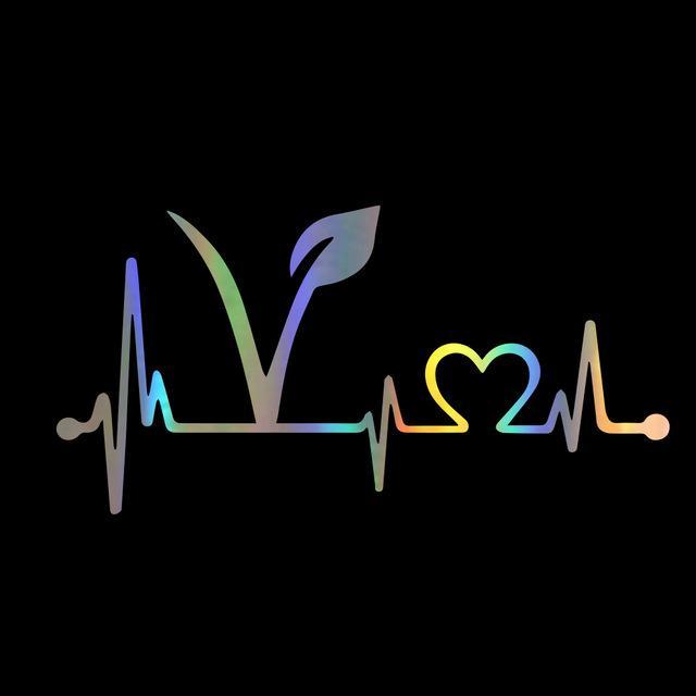 Vegan Lifeline Vinyl Car Bumper Stickers or Decal in Various Colors--Spread the message of compassion!、mySite、g9winljtr