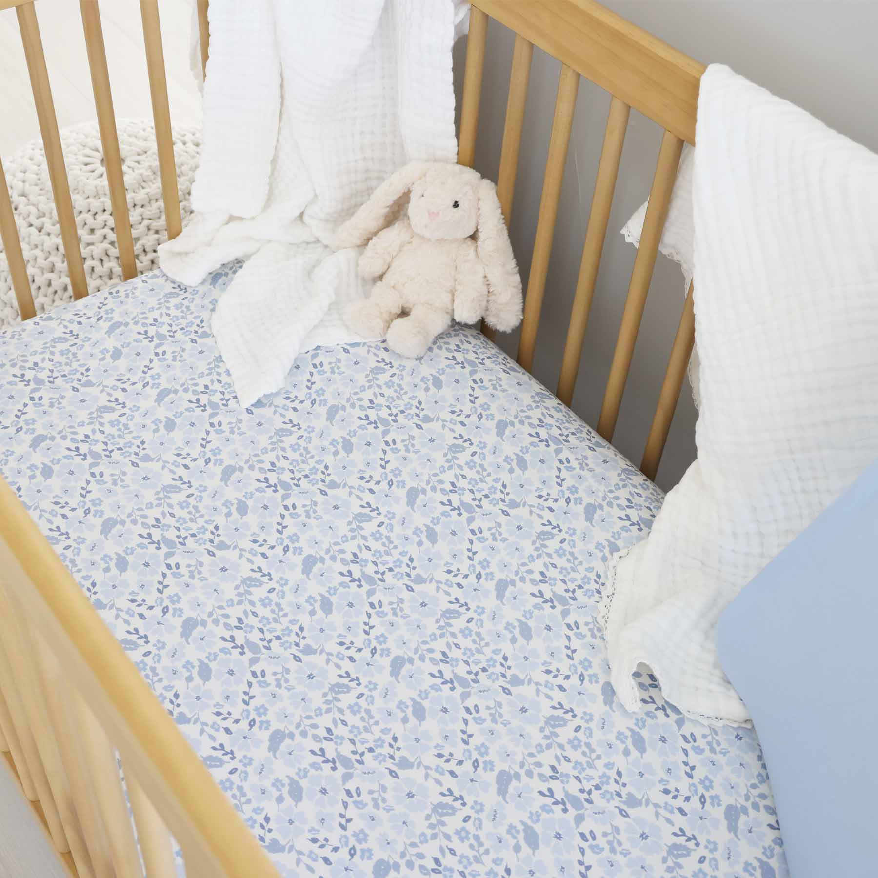  Botanical Blue Crib Sheet、mySite、layawaytickets