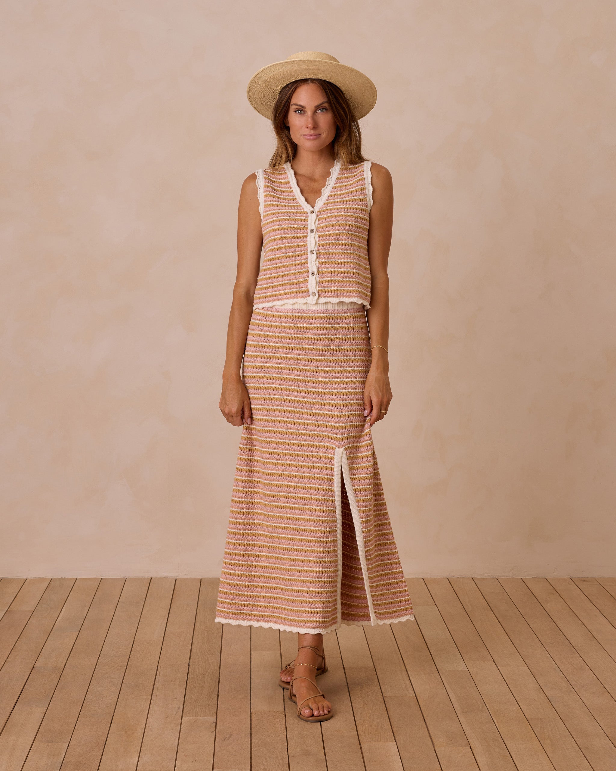  Knit Midi Skirt | Pink Stripe、mySite、layawaytickets