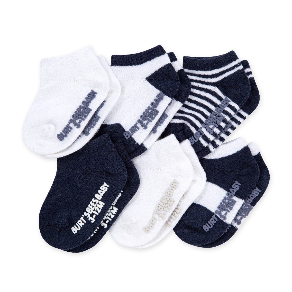  Solid & Stripes Organic Cotton Baby Ankle Socks 6 Pack、mySite、layawaytickets