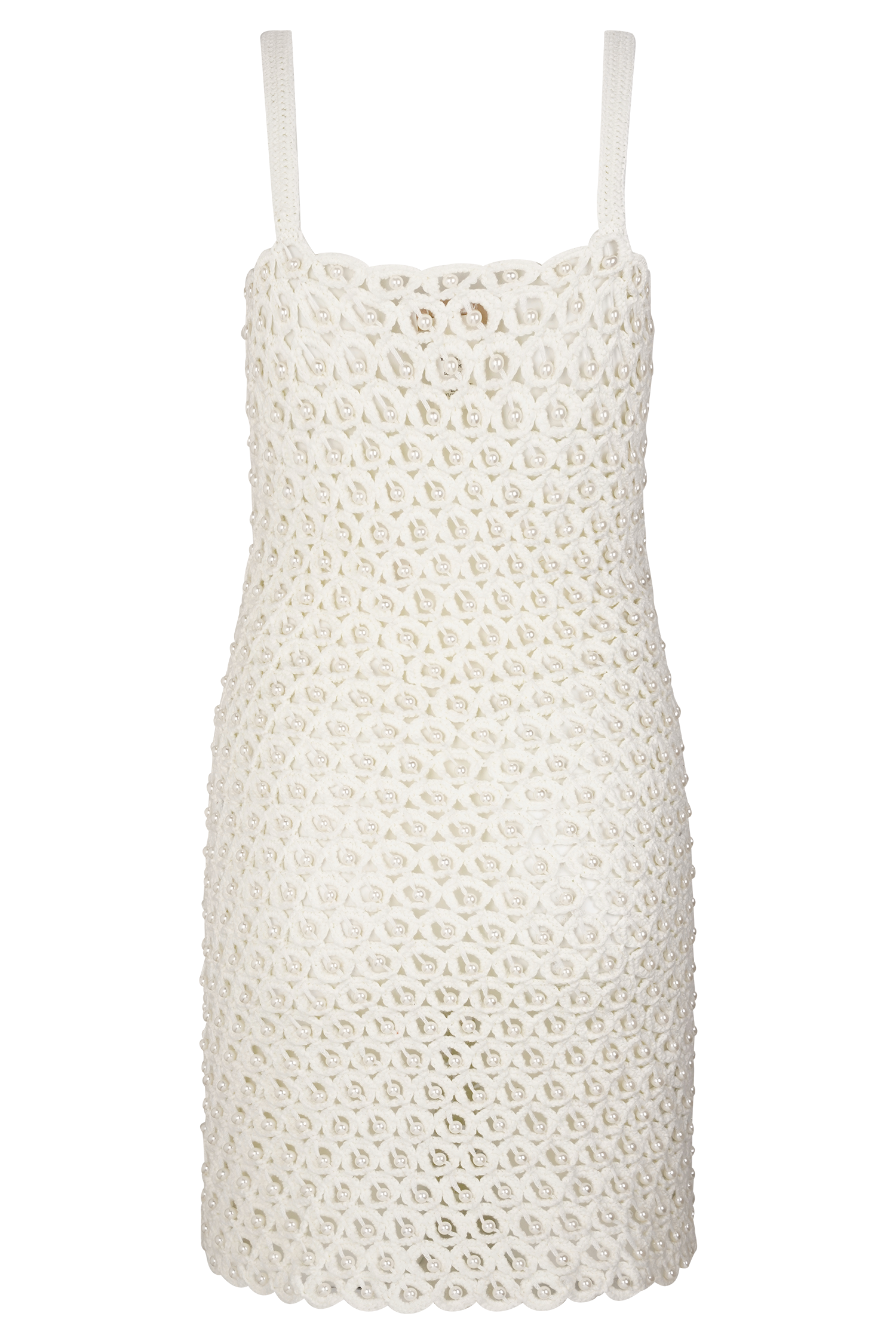 Vanessa Hand Crochet Pearl Mini Dress - Ivory、mySite、solidvoid