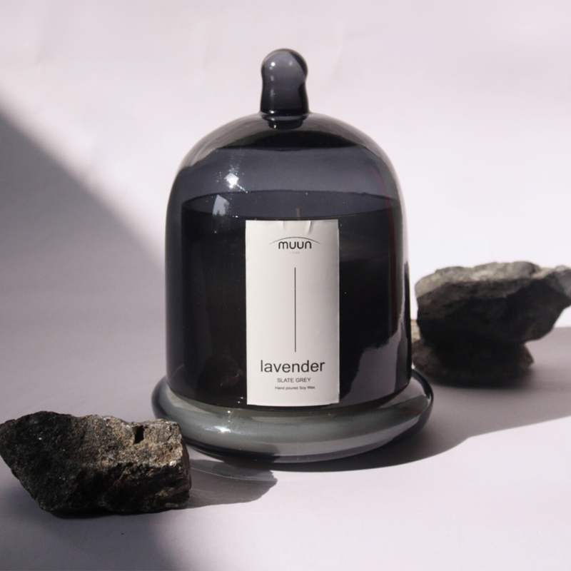 Glass Dome Candles | Large | Grey、mySite、camillekostekn