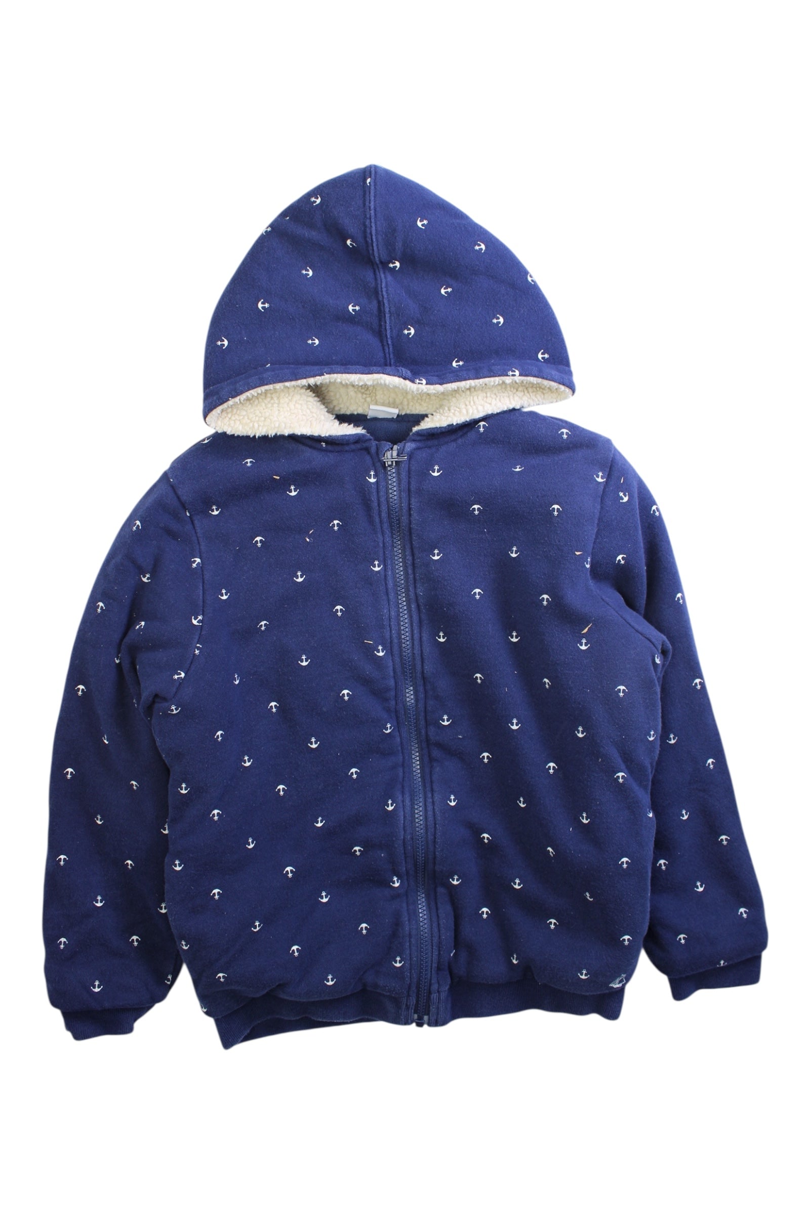 Petit Bateau Anchor-Print Fleece Hoodie 10Y、mySite、g9winljtr