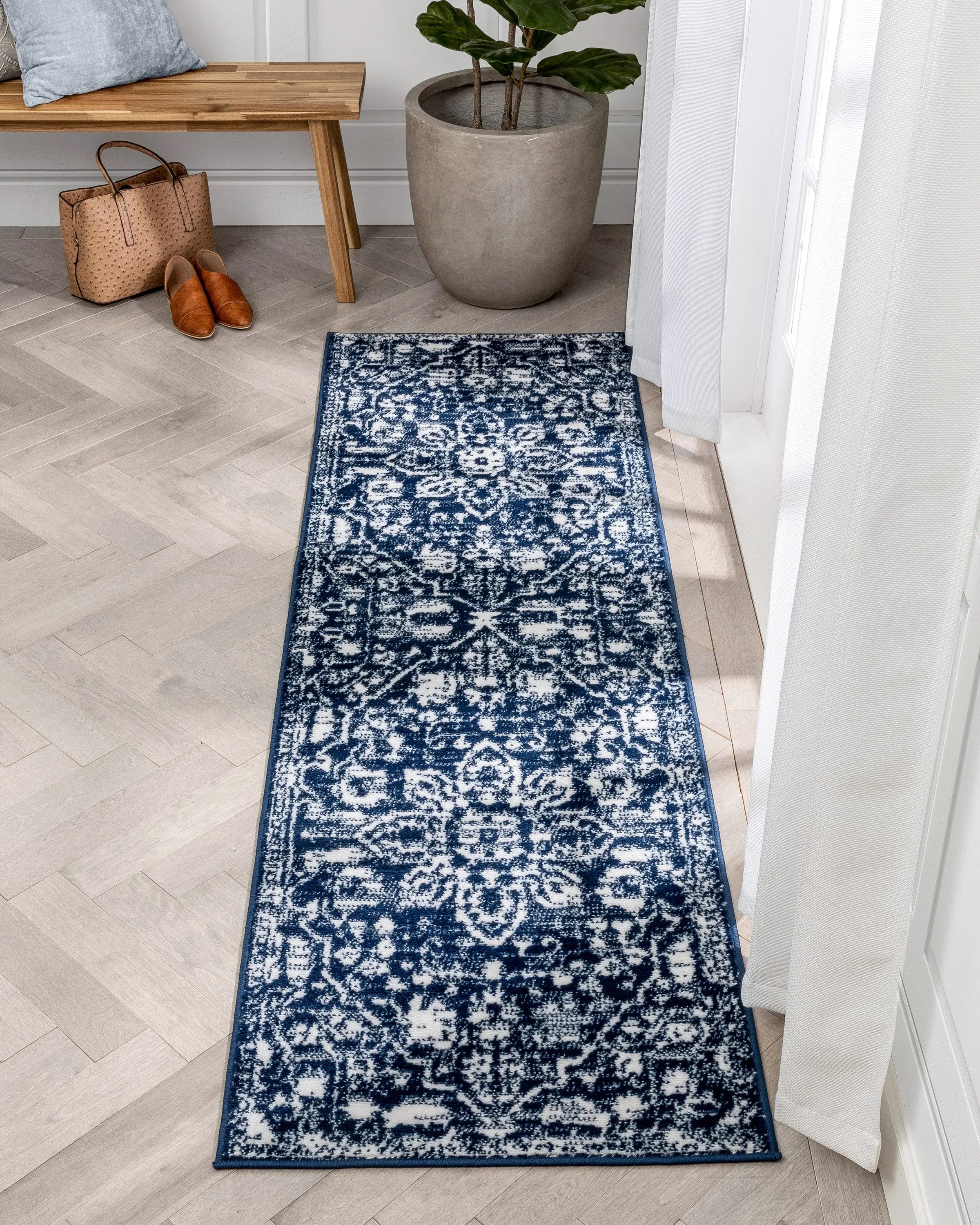 Disa Vintage Medallion Dark Blue Soft Rug By Chill Rugs、mySite、gigharbornorthrealestate