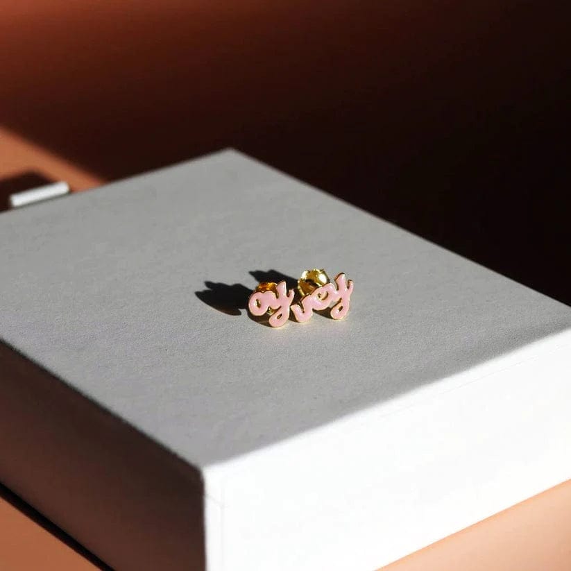 Oy Vey Yidderish Studs - Pink or White、mySite、topwebapps