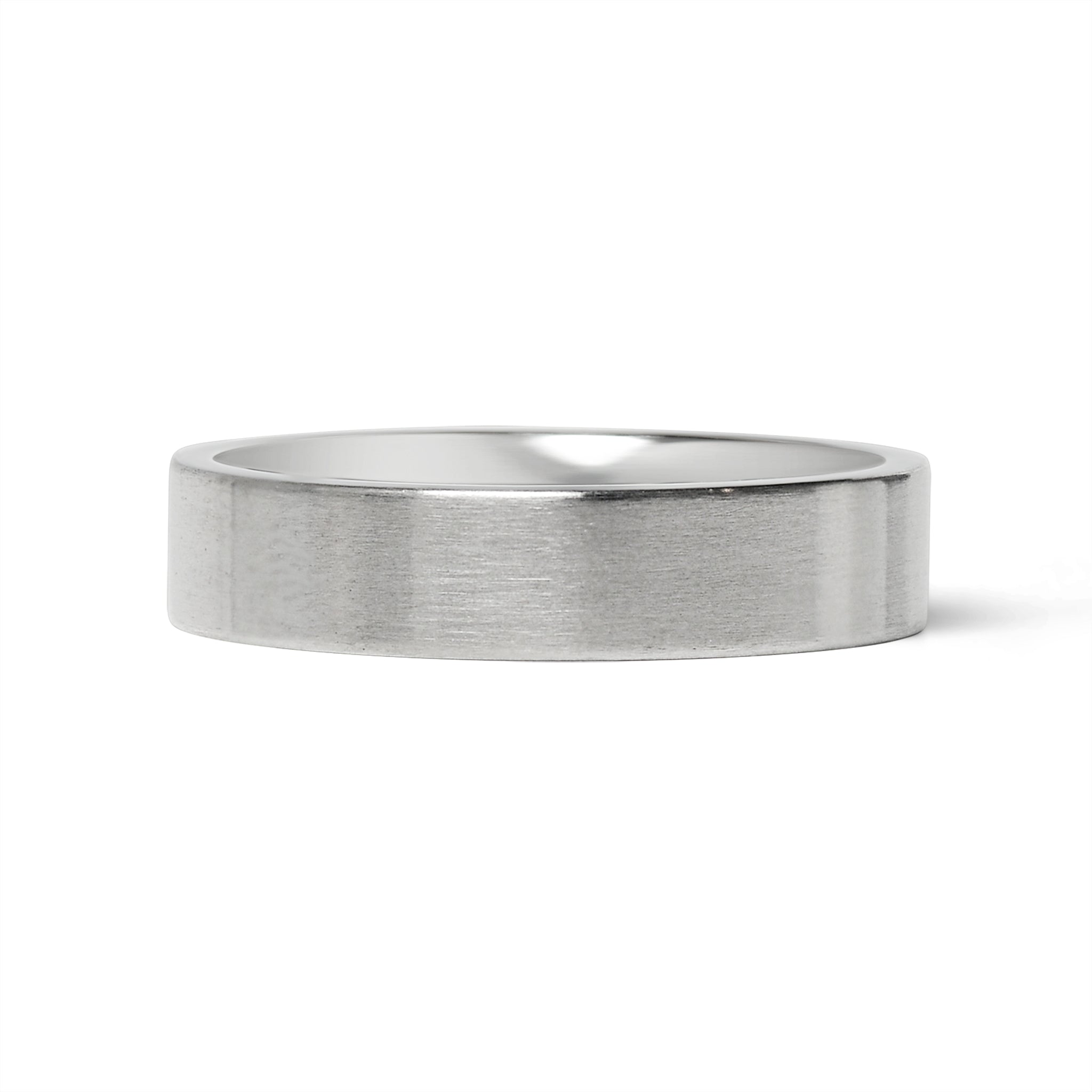 Stainless Steel Brushed Flat Edge Blank Ring / CFR7009、mySite、dreamappss