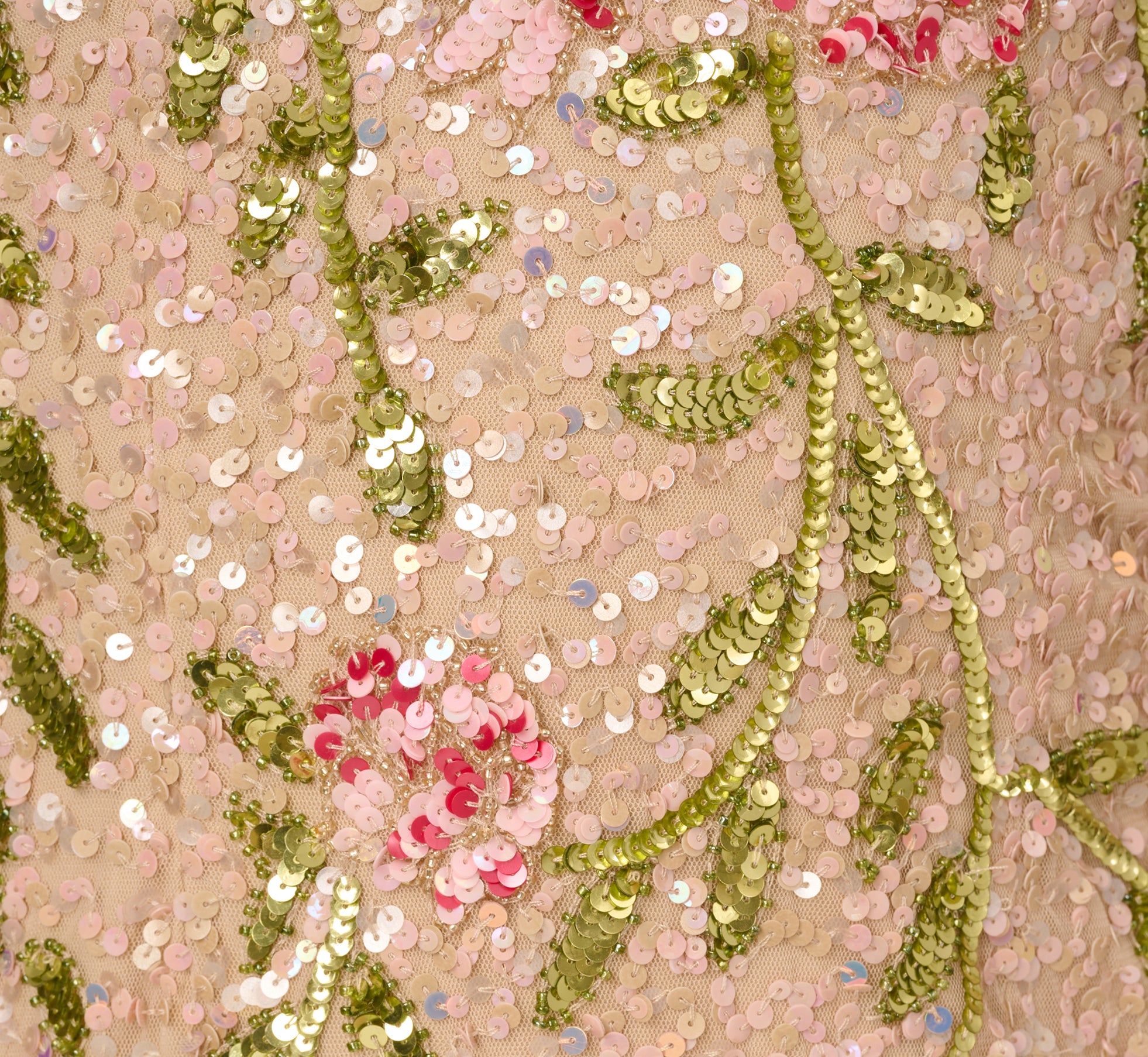 Floral Beaded Mermaid Gown With Flutter Cap Sleeves In Light Champagne、mySite、solidvoid