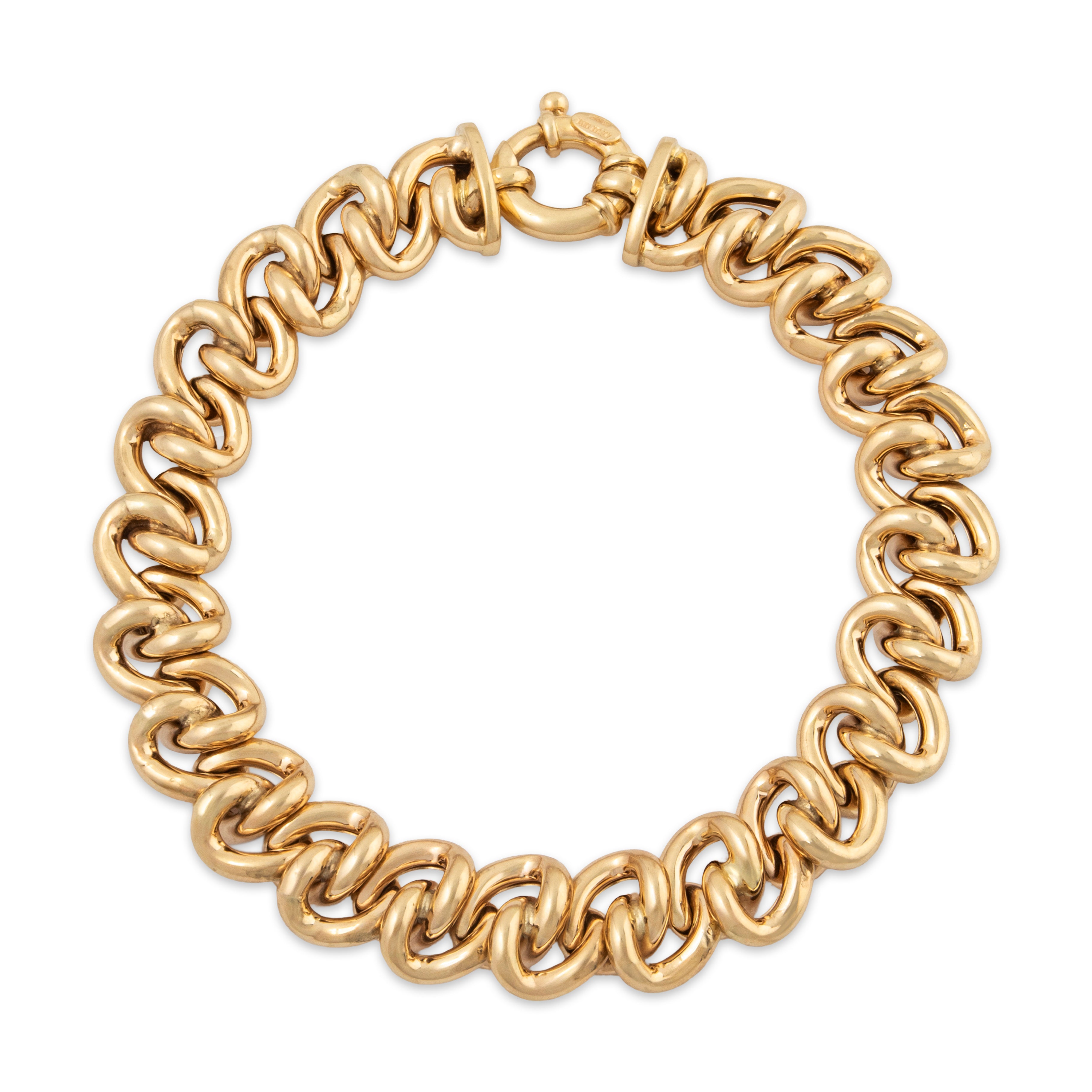 Bold Vintage Italian 14k Yellow Gold Twisted Statement Bracelet 7、mySite、hinf8tx79