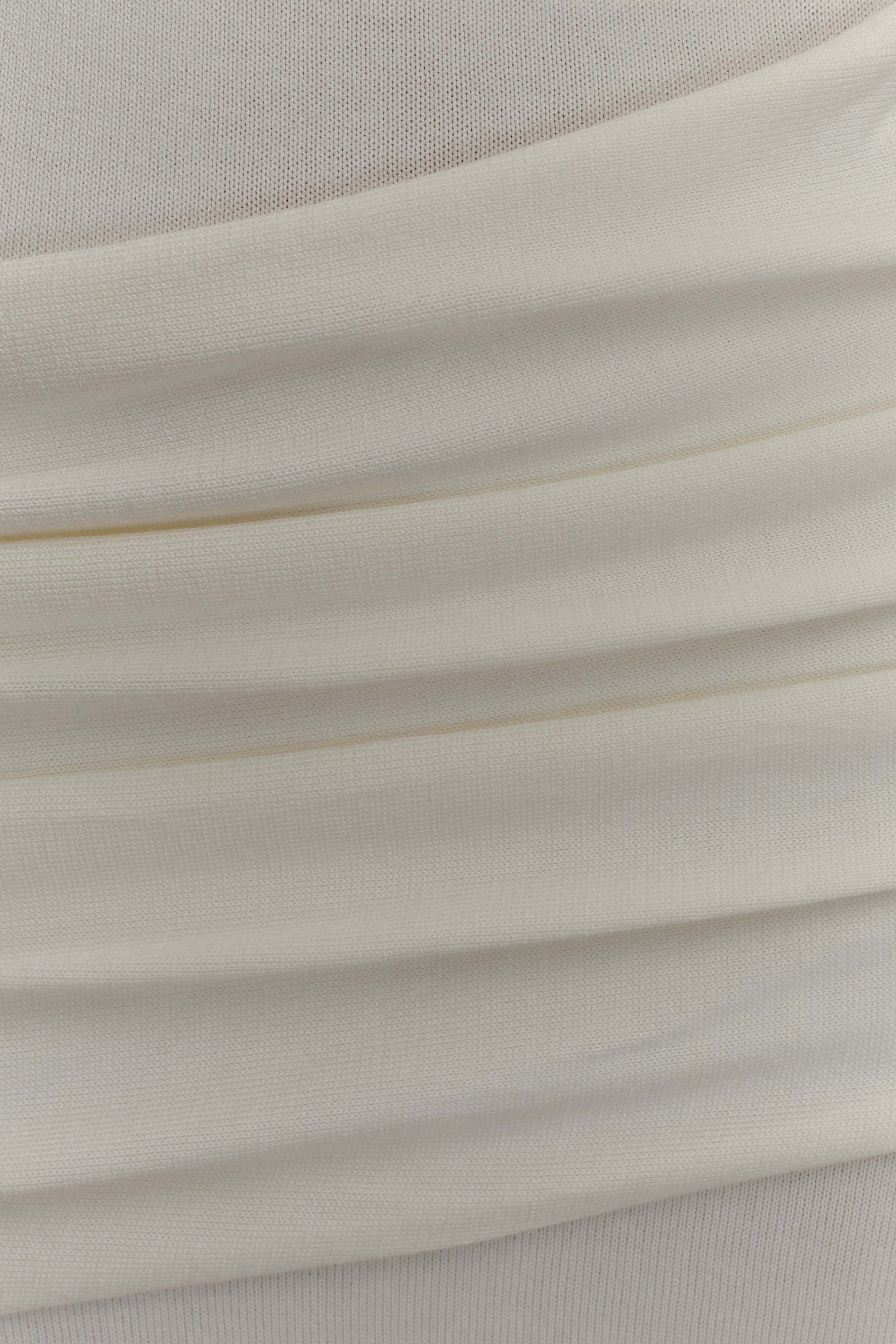 Irene Gathered Knit Maxi Skirt - Ivory、mySite、solidvoid