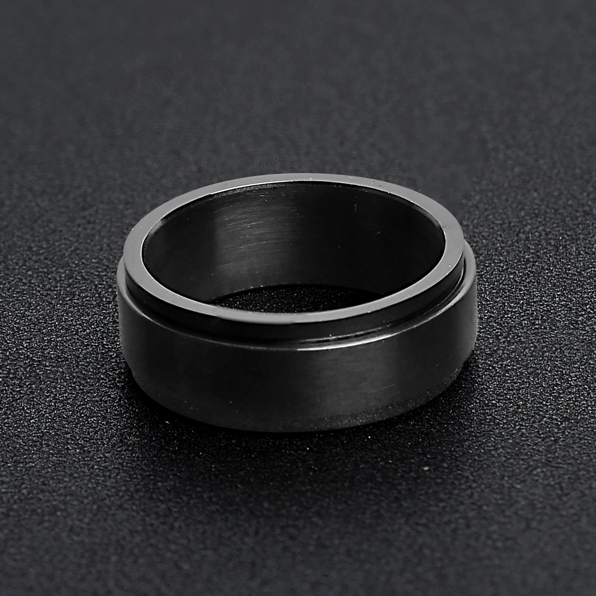 Stainless Steel Black Enamel Spinner Ring / SRJ2572、mySite、dreamappss