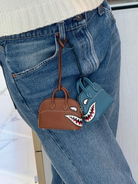 Hermès Mini Bolide Shark Charm Gold Swift Palladium Hardware、mySite、garminoutage.com