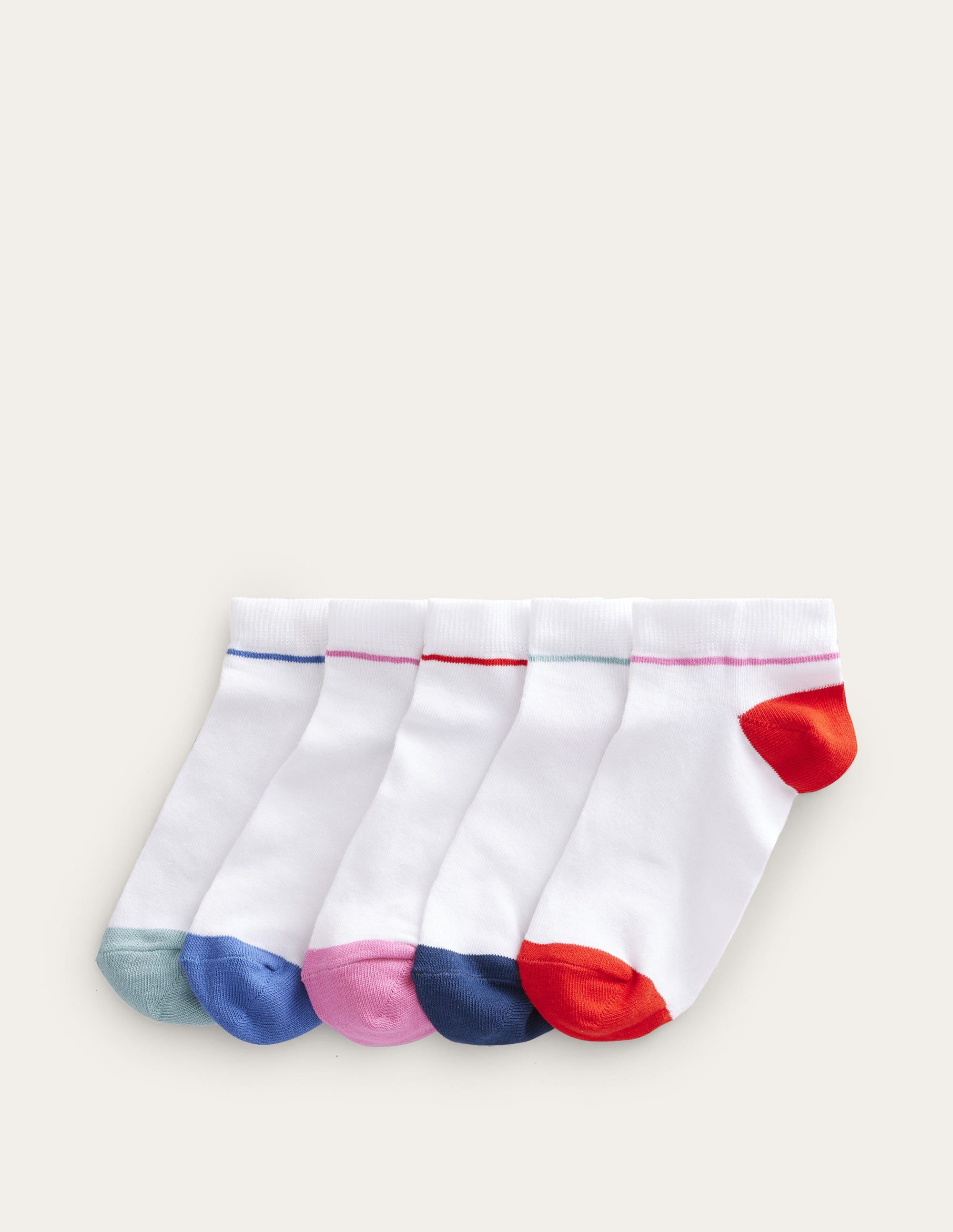  5 Pack Trainer Socks-White, Colourblock、mySite、ashleygrahame