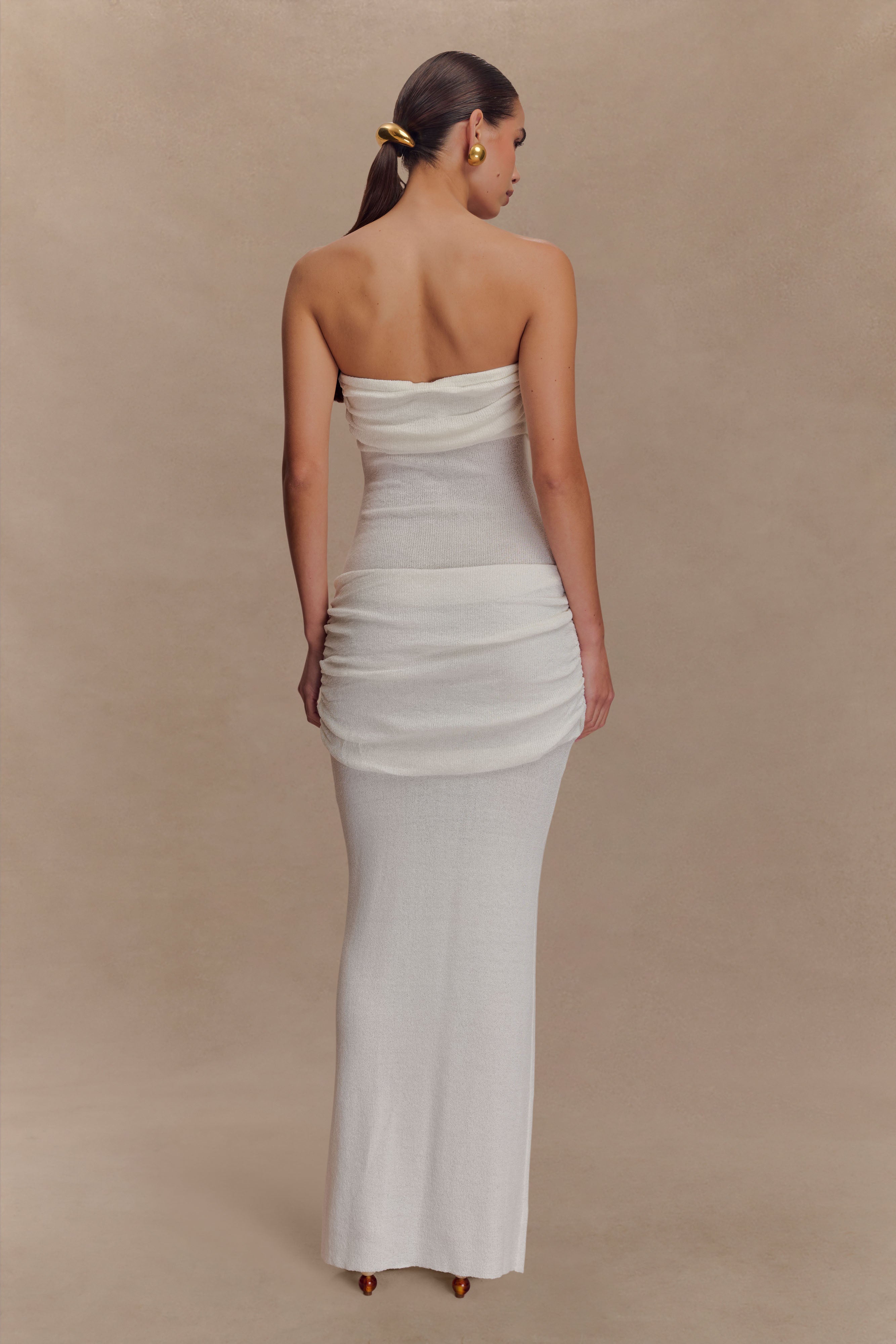 Elora Strapless Knit Maxi Dress - Ivory、mySite、solidvoid