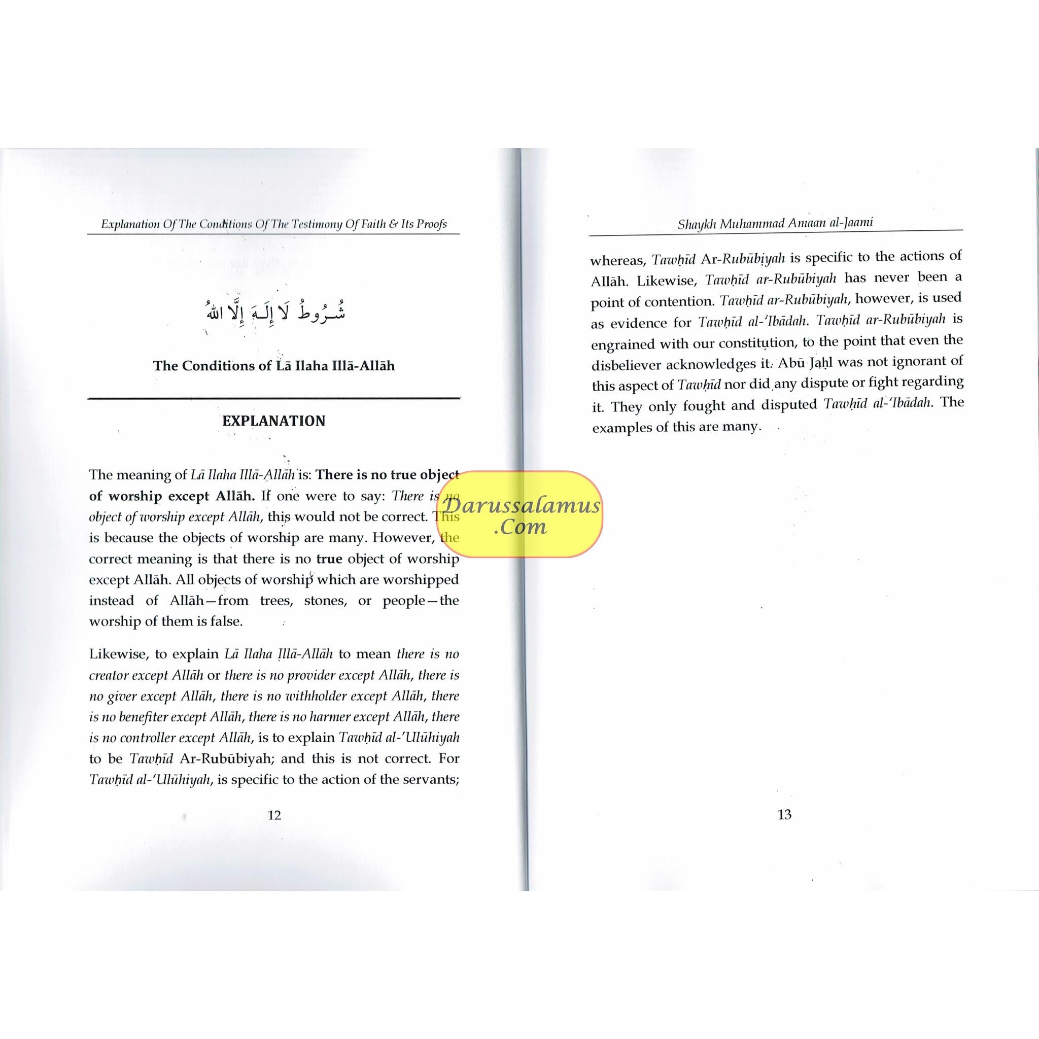 Explanation of The Conditions Of The Testimony Of Faith And it’s Proofs By Shaykh Muhammad Amaan Al-Jaami、mySite、topwebapps