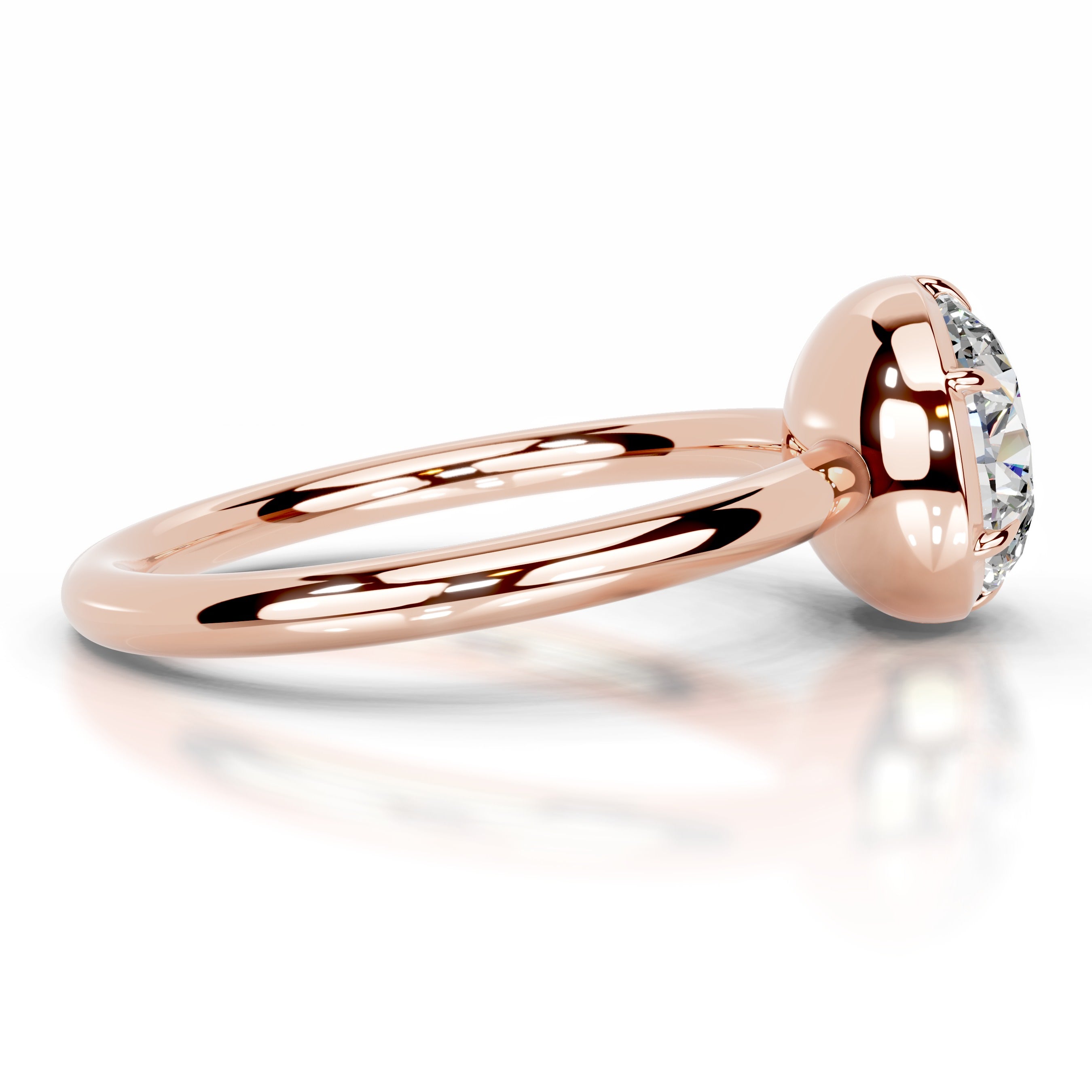 Narcisa Round Moissanite Ring - 14K Rose Gold、mySite、hinf8tx79