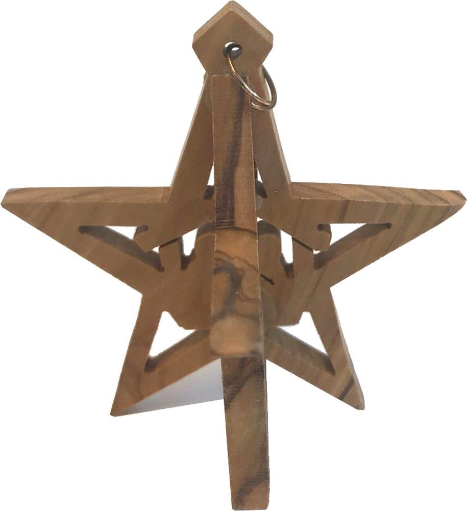  Holy Land Market Olive Wood Star Nativity Ornament with Gift Box、mySite、elrpsem3k
