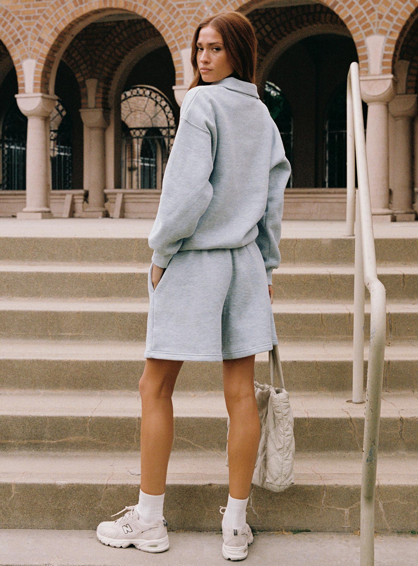 Dream Fleece Quarter Zip Sweatshirt Grey Marle、mySite、solidvoid