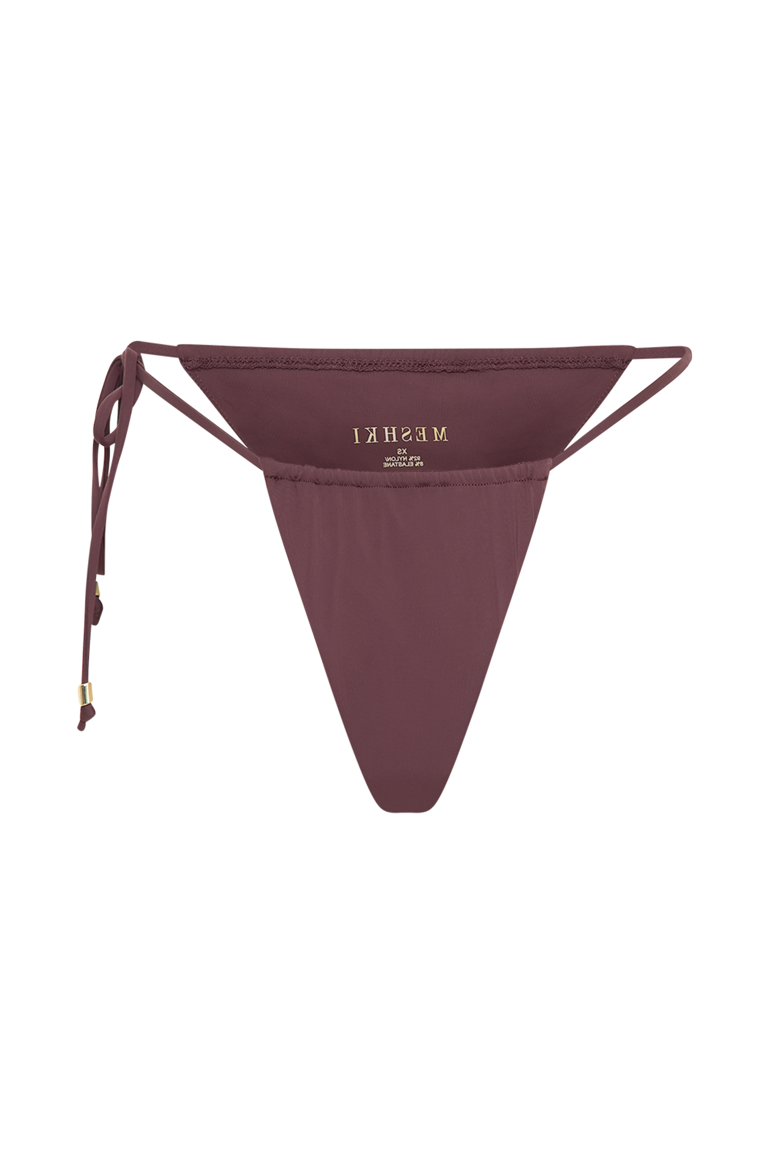 Andie Ruched String Side Bikini Brief - Chocolate、mySite、solidvoid