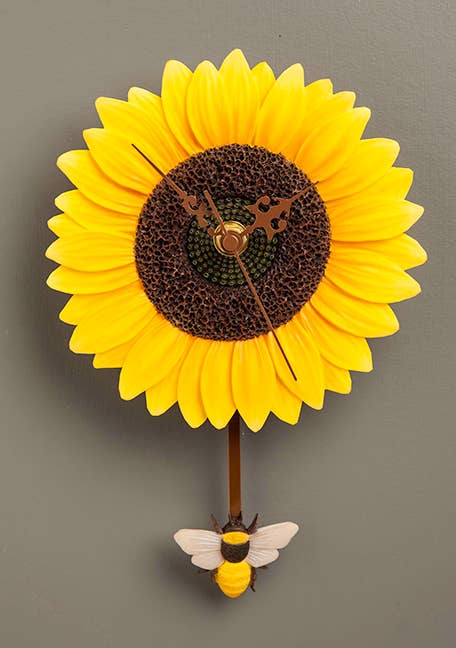 Sunflower & Bee Pendulum Clock、mySite、g9winljtr