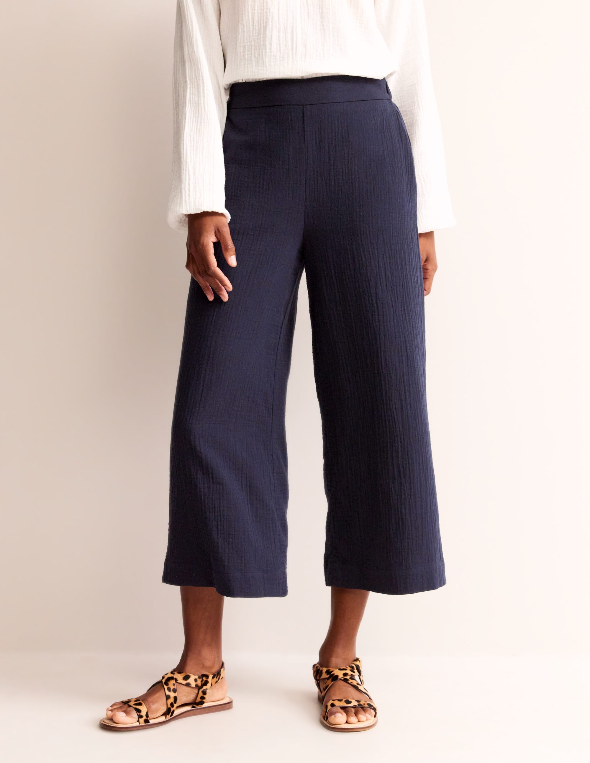  Pull-on Doublecloth Trousers-Navy、mySite、ashleygrahame