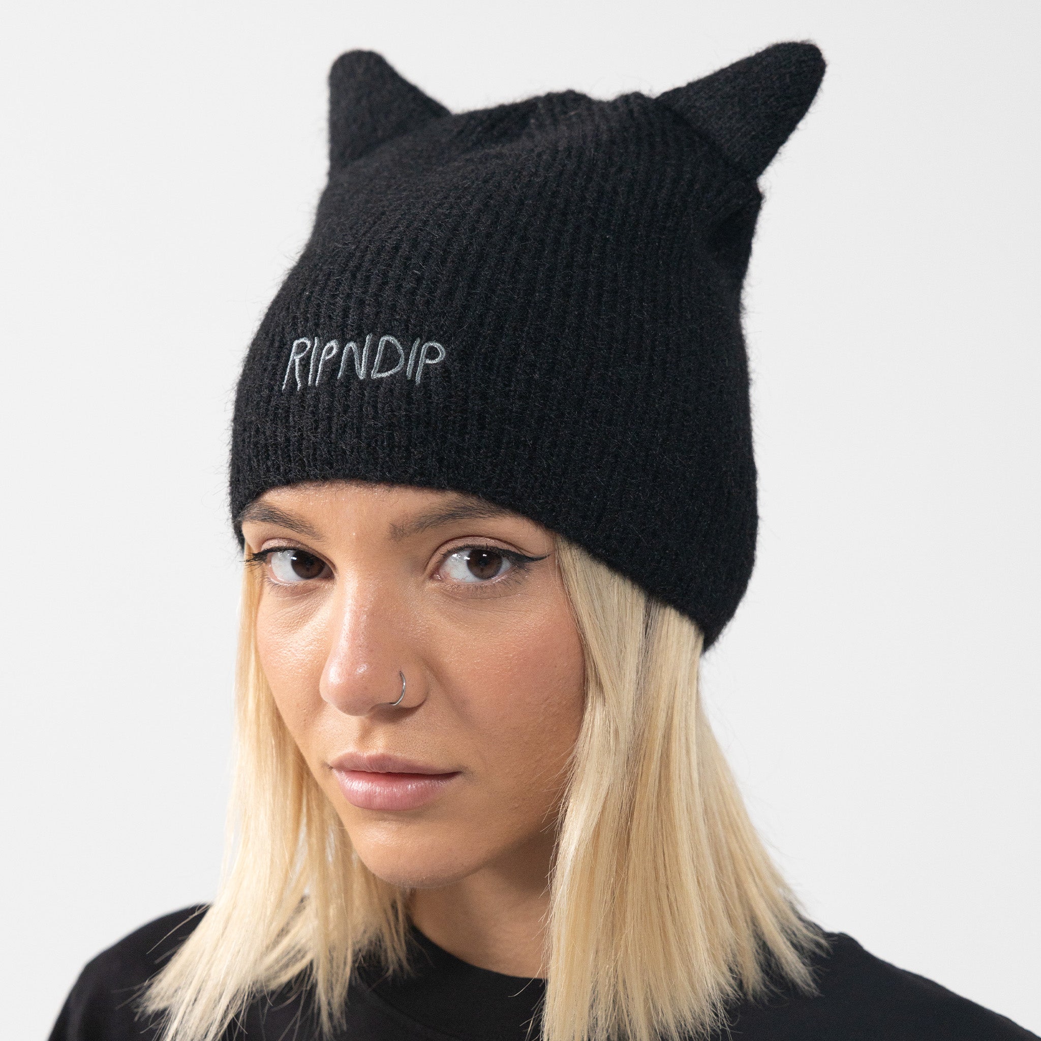 Kitty Ears Mohair Beanie (Black)、mySite、merchandisen