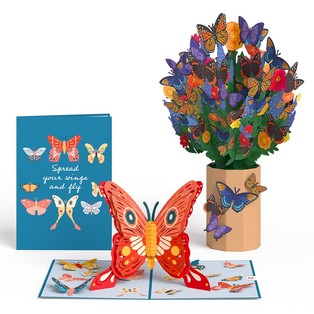 Spread Your Wings Butterfly Pop-Up Card & Bouquet Bundle、mySite、solidvoid