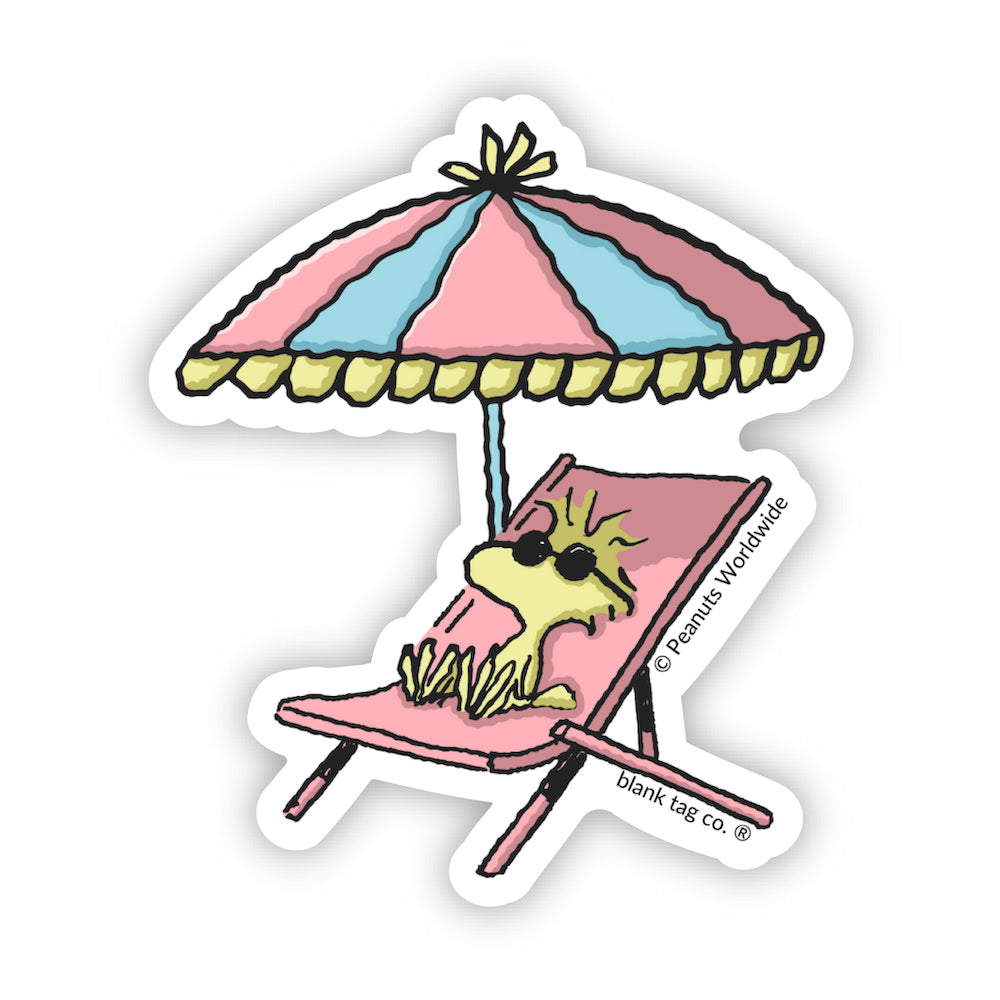  The Peanuts Woodstock On A Beach Chair Vinyl Sticker Decal、mySite、ghnorth