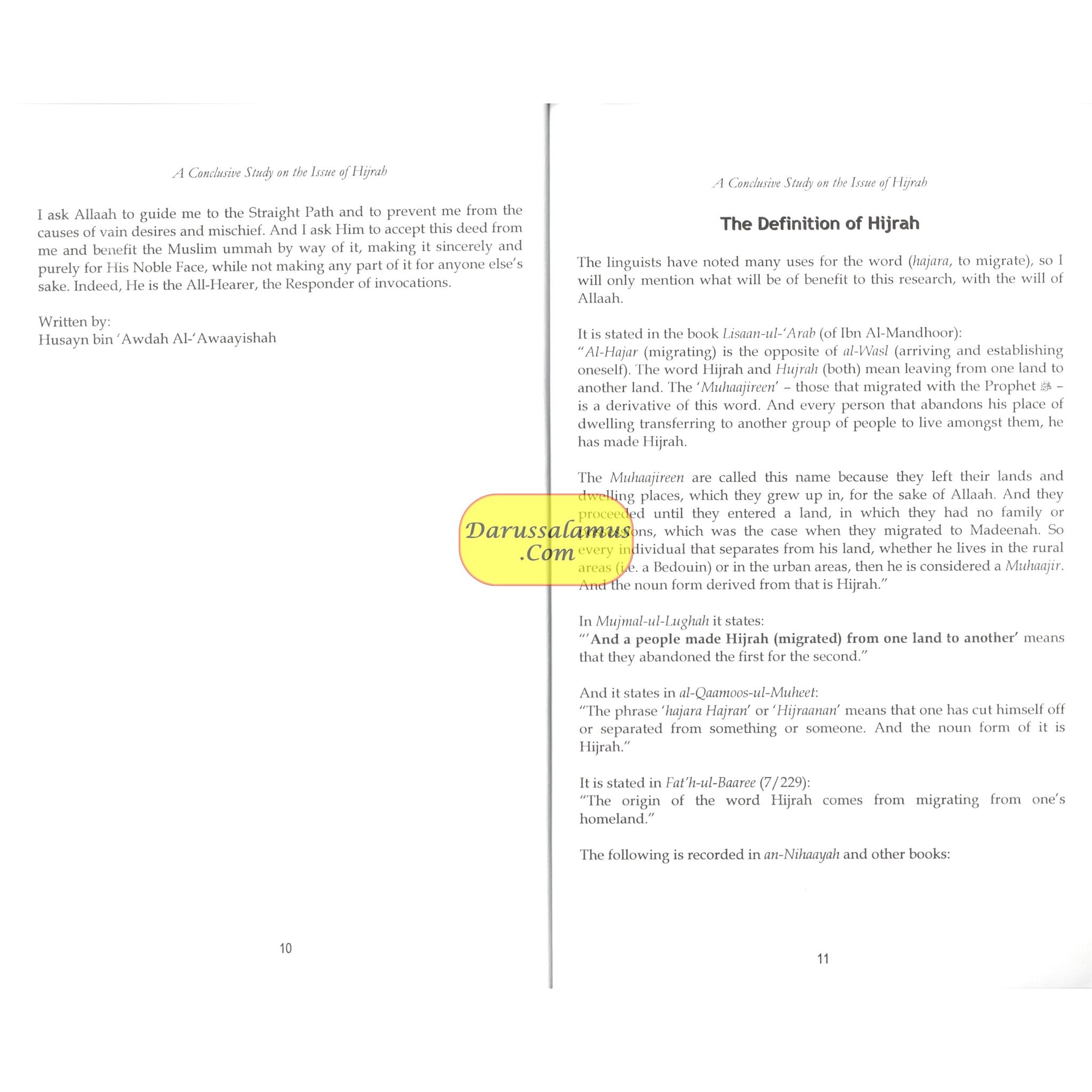 A Conclusive Study on the Issue of Hijrah and Separating from the Polytheists By Husayn bin 'Awdah Al-'Awaayishah、mySite、topwebapps