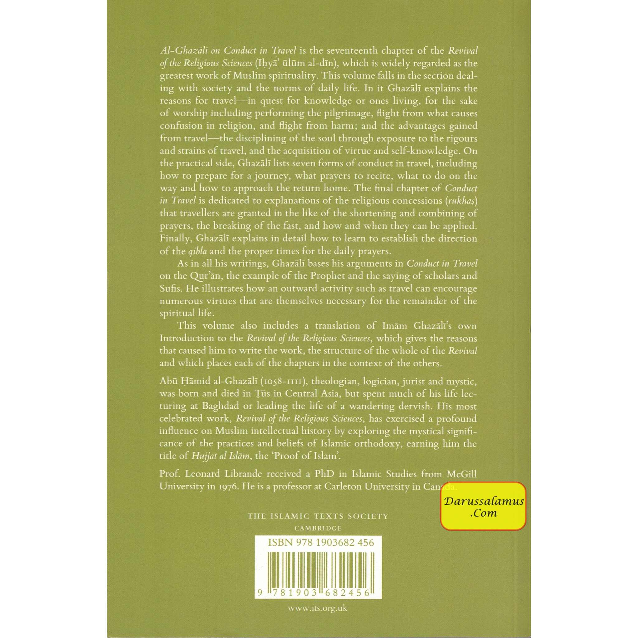 Al-Ghazali on Conduct in Travel: Book XVII of the Revival of the Religious Sciences (Ghazali Series) By Abu Hamid al-Ghazali、mySite、topwebapps