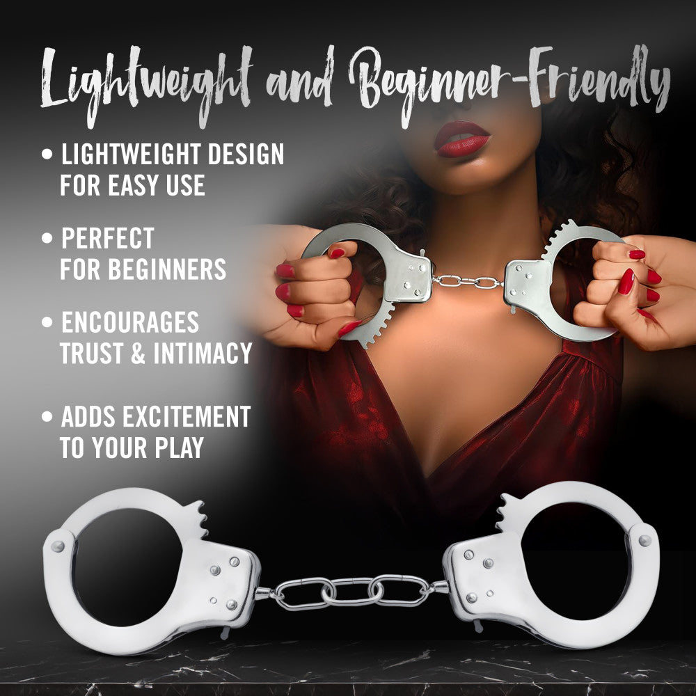 Temptasia By Blush® | Beginner Cuffs – Lightweight Bondage Handcuffs With Safety Release – Fully Adjustable With 2 Keys - Silver、mySite、bottomscart