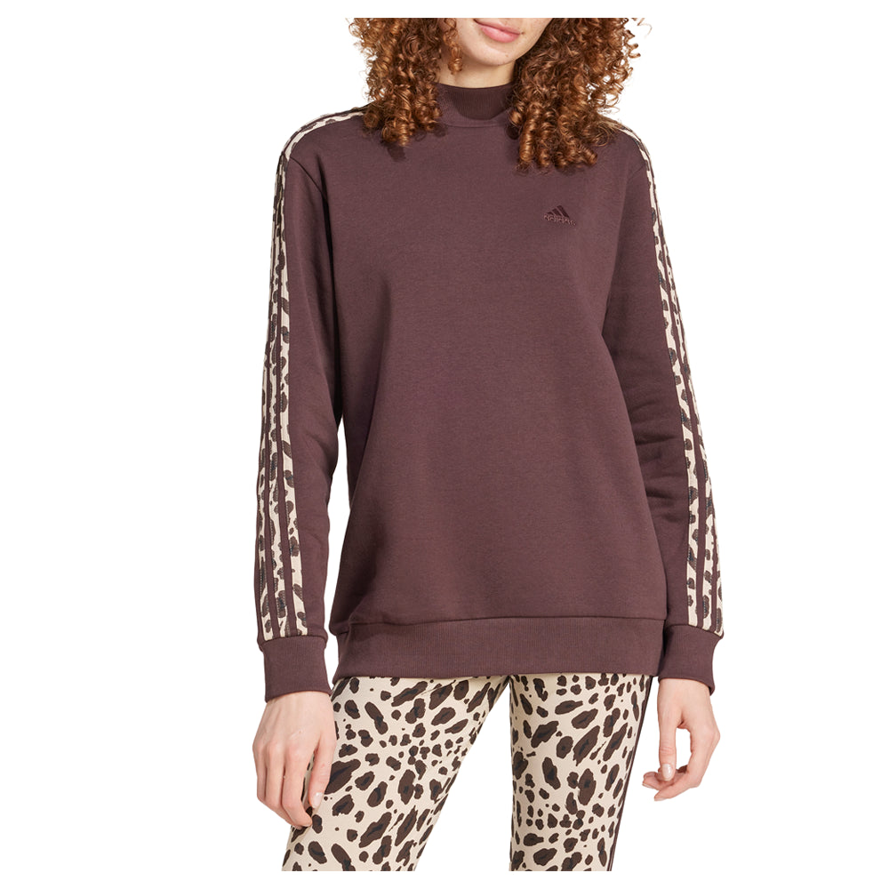 Essentials Striped Leopard Mock Neck Sweatshirt、mySite、gtrtttuynbv